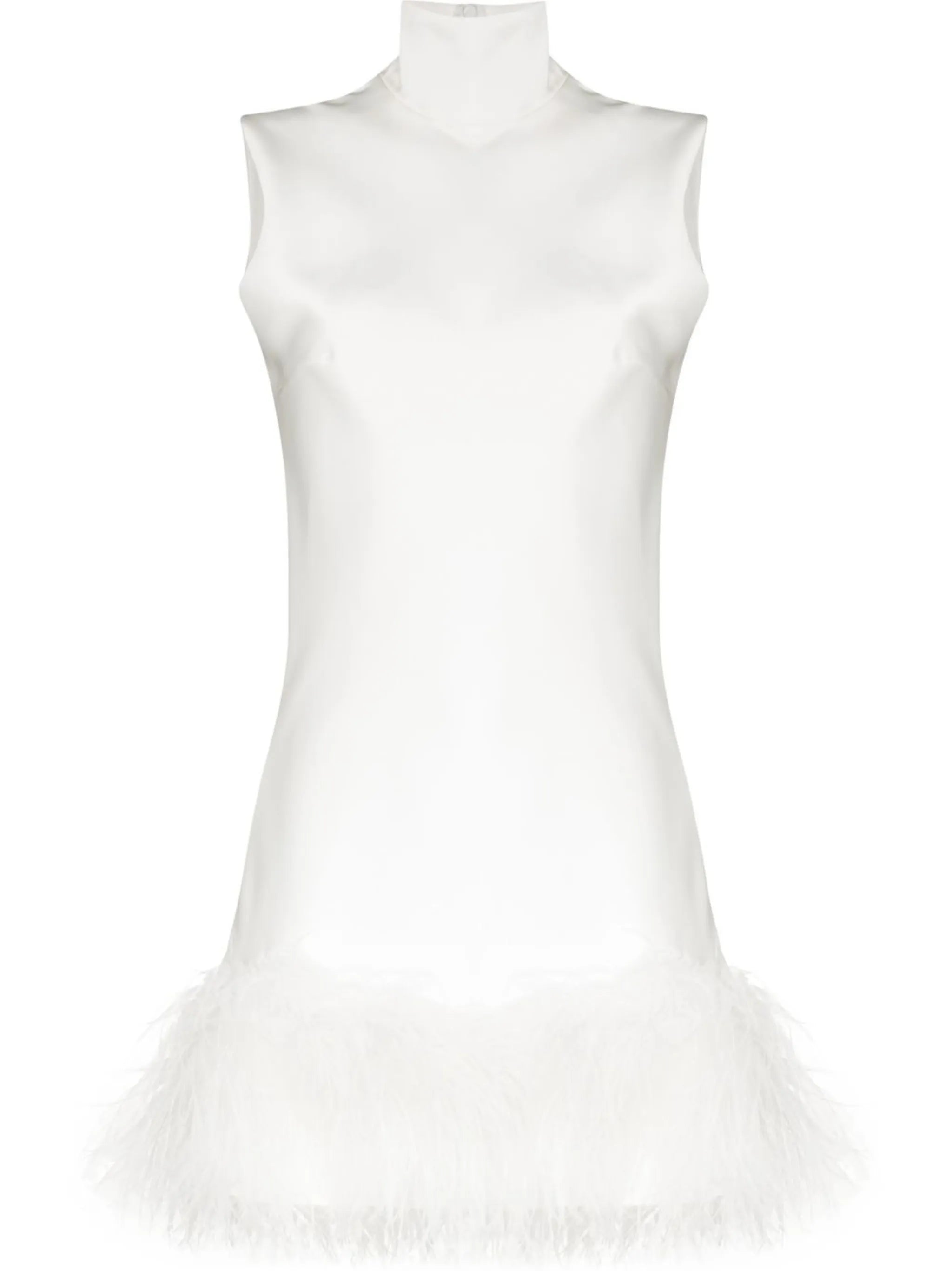 Umiko feather-trimmed mini dress