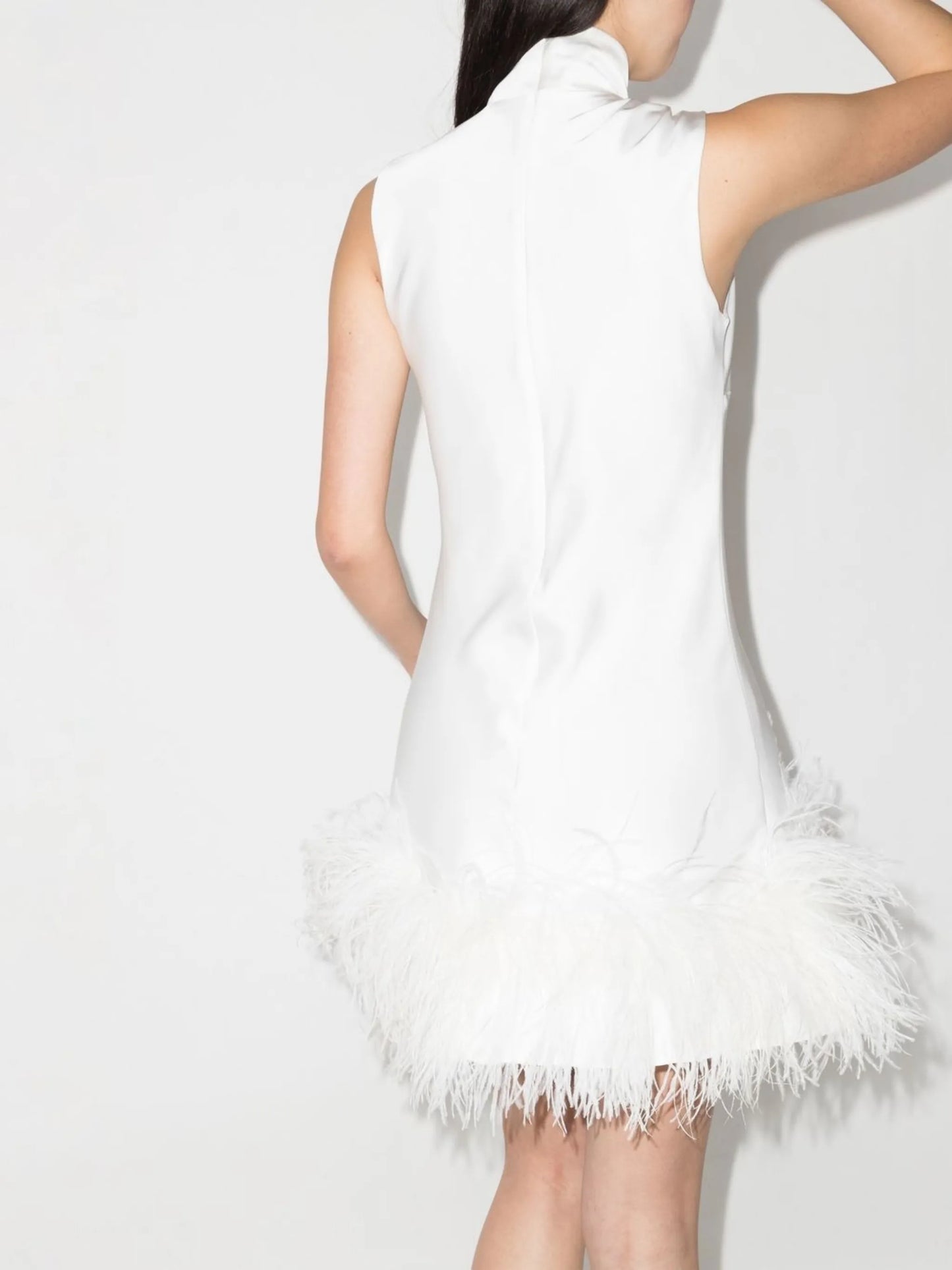 Umiko feather-trimmed mini dress