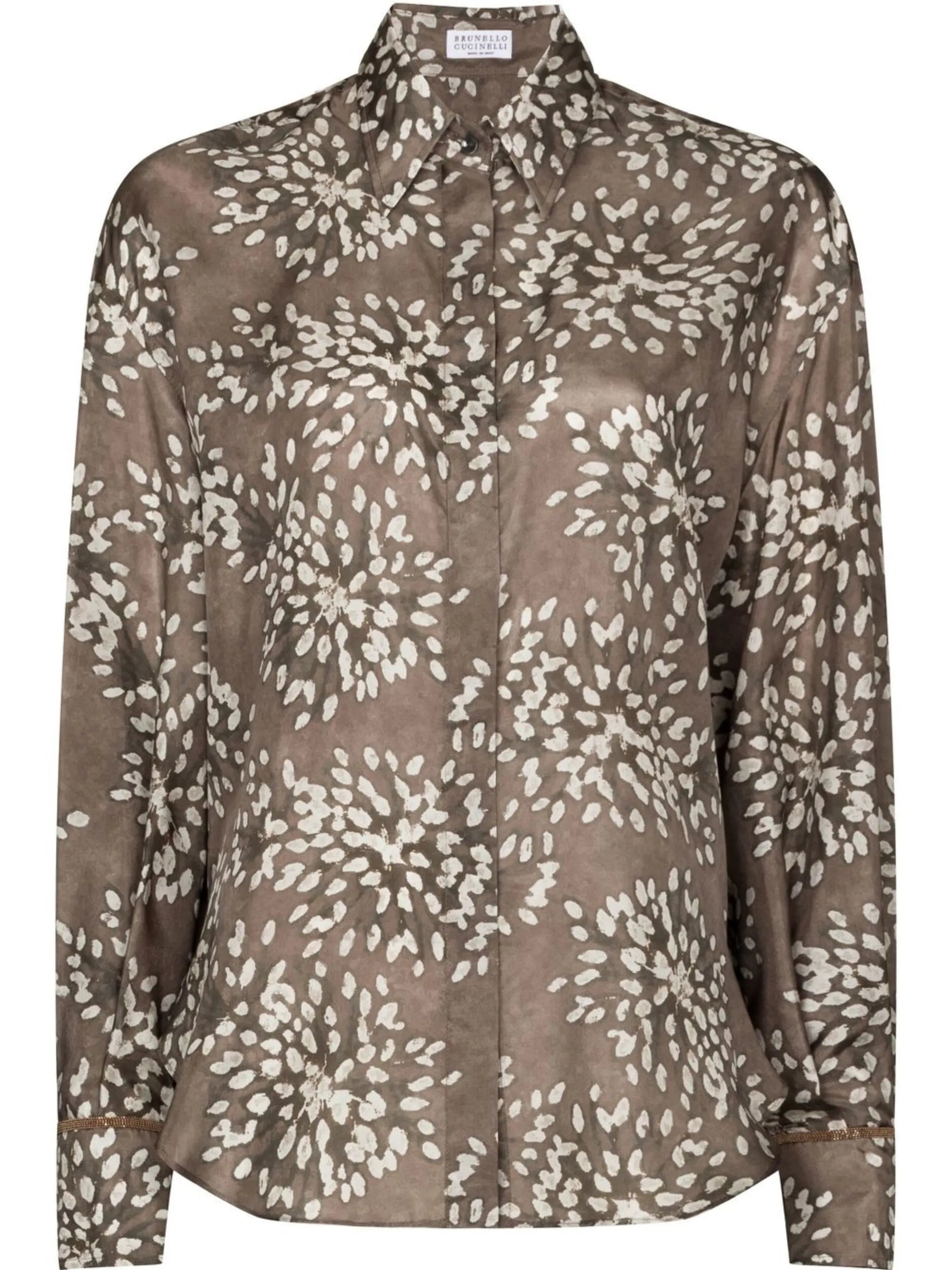 abstract-print silk shirt