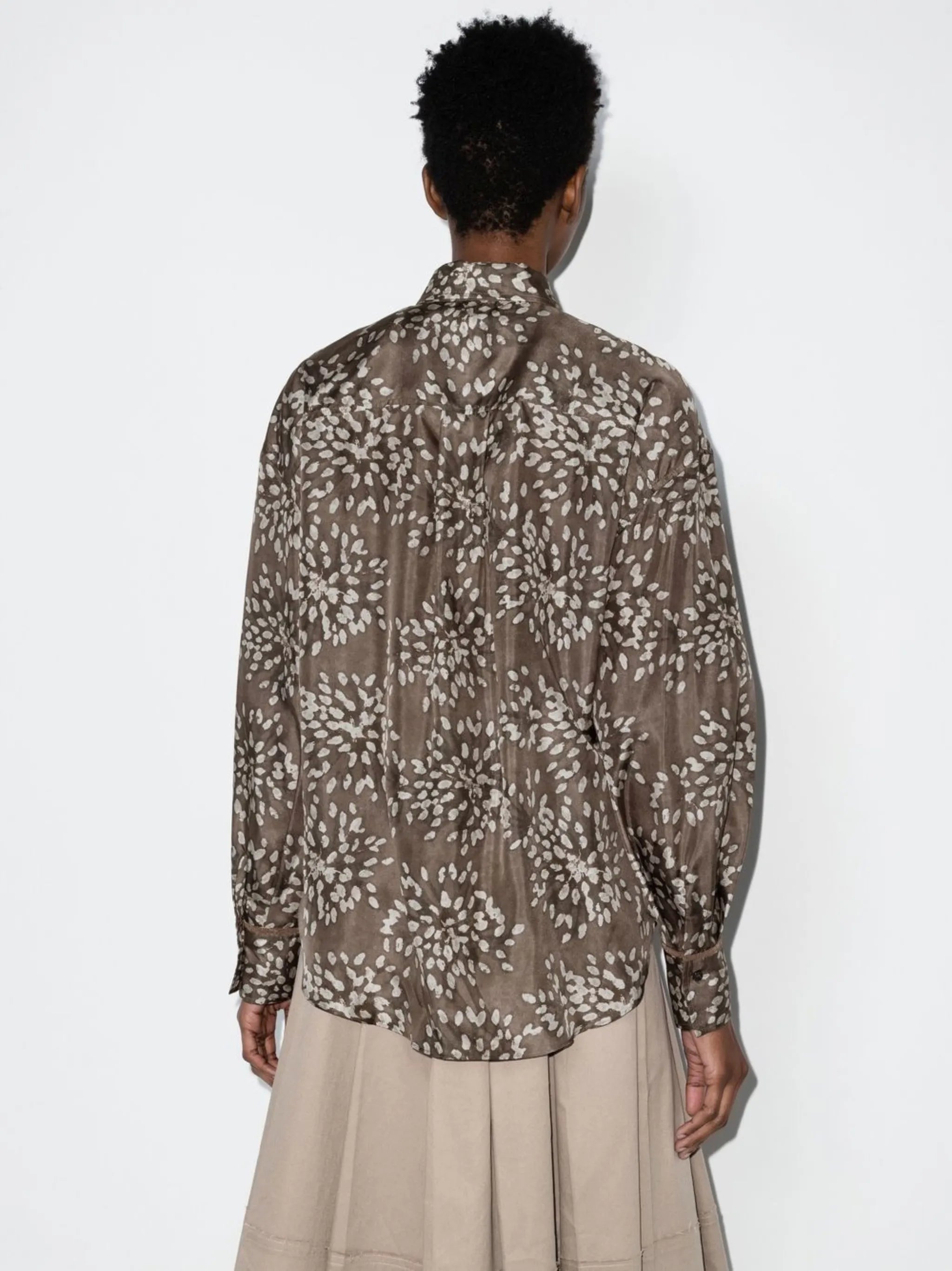 abstract-print silk shirt