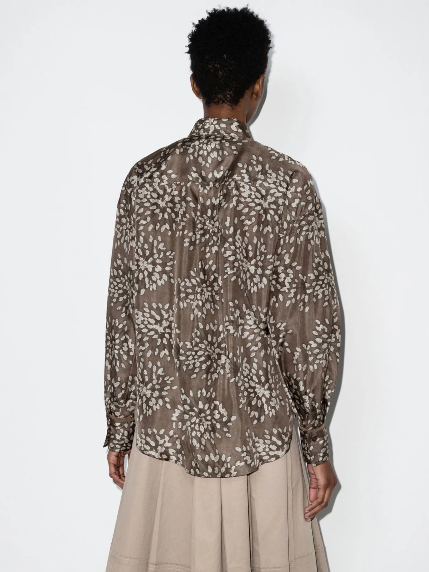 abstract-print silk shirt