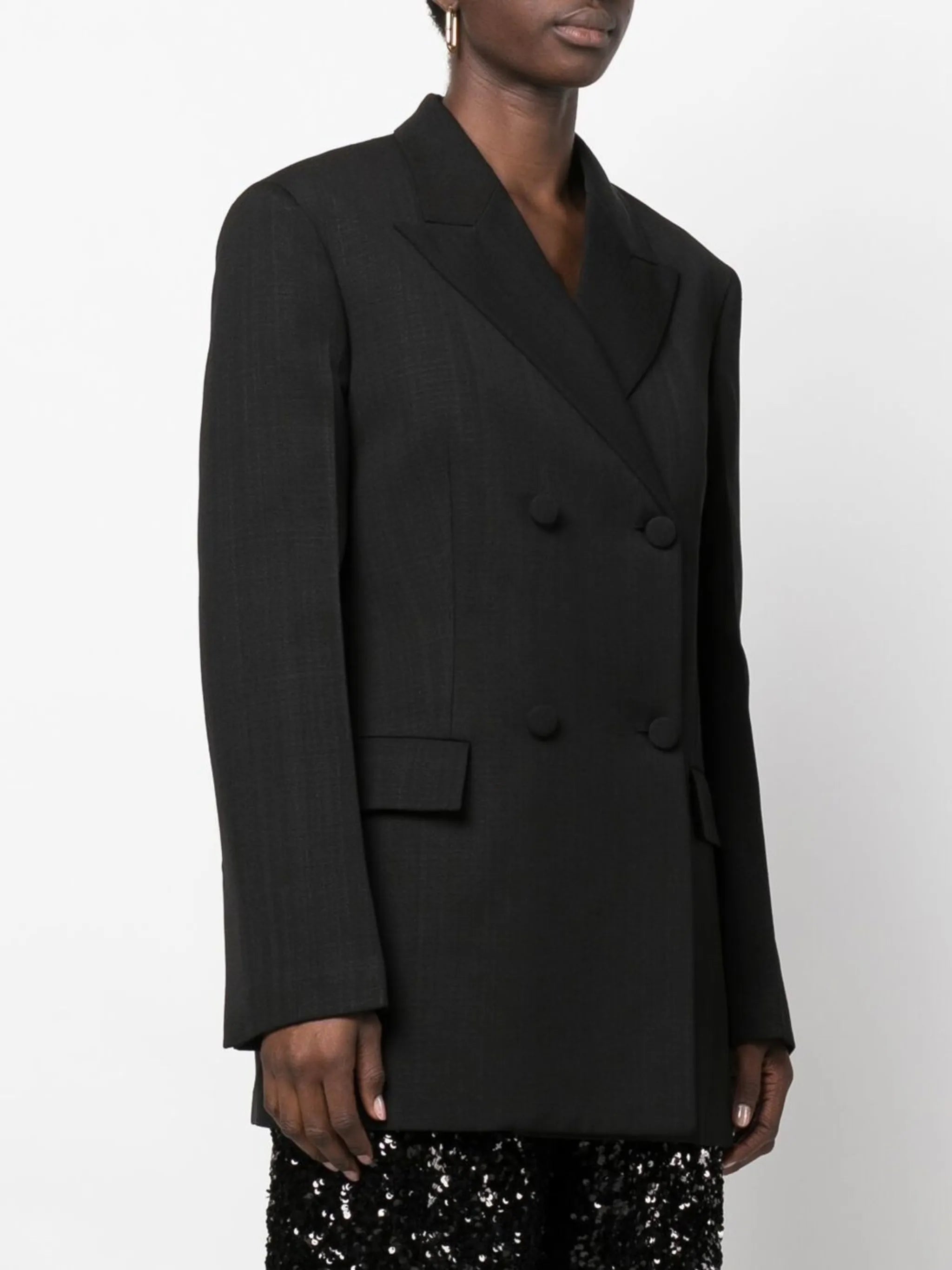 double-breasted silk-blend blazer