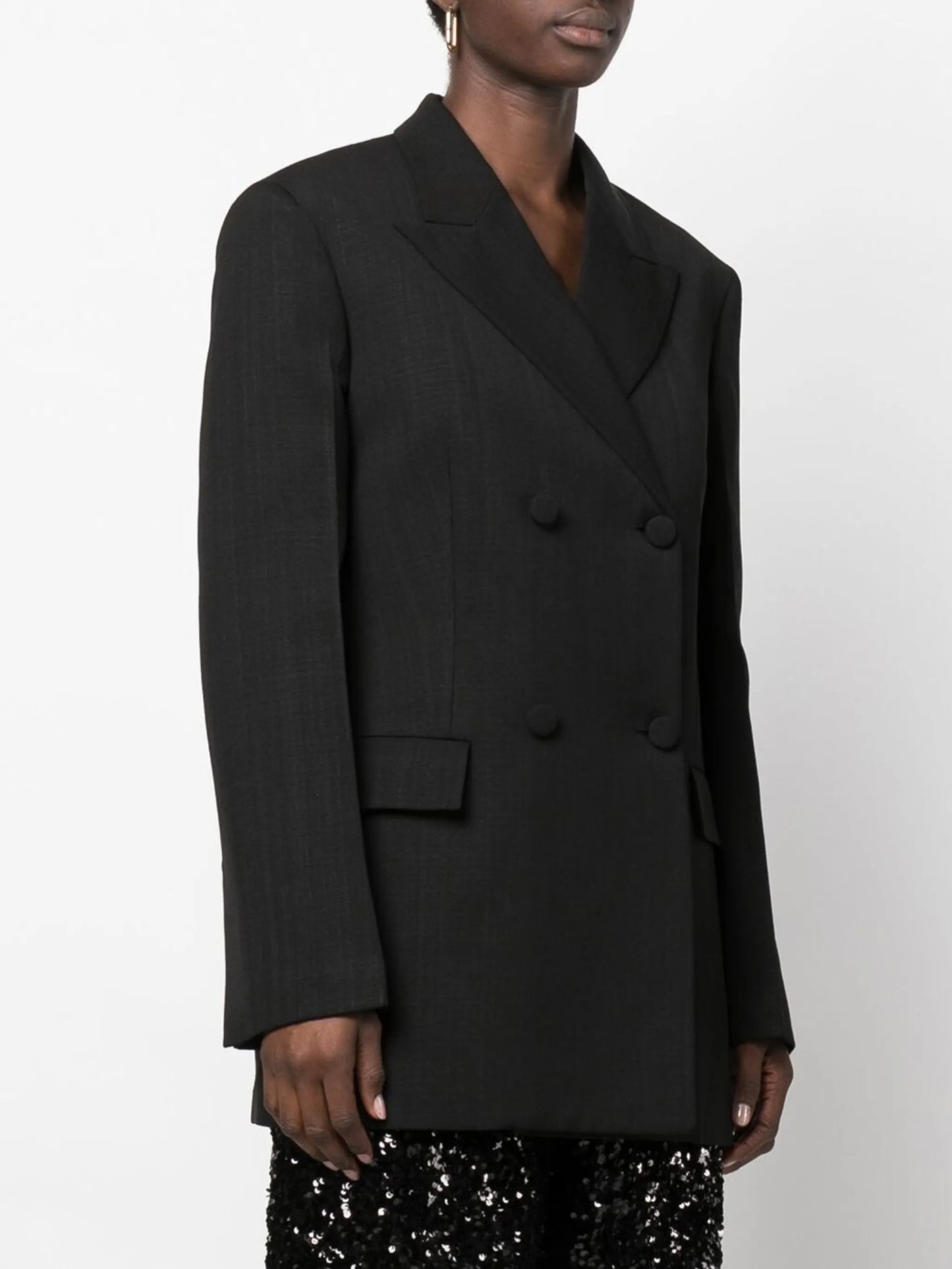 double-breasted silk-blend blazer