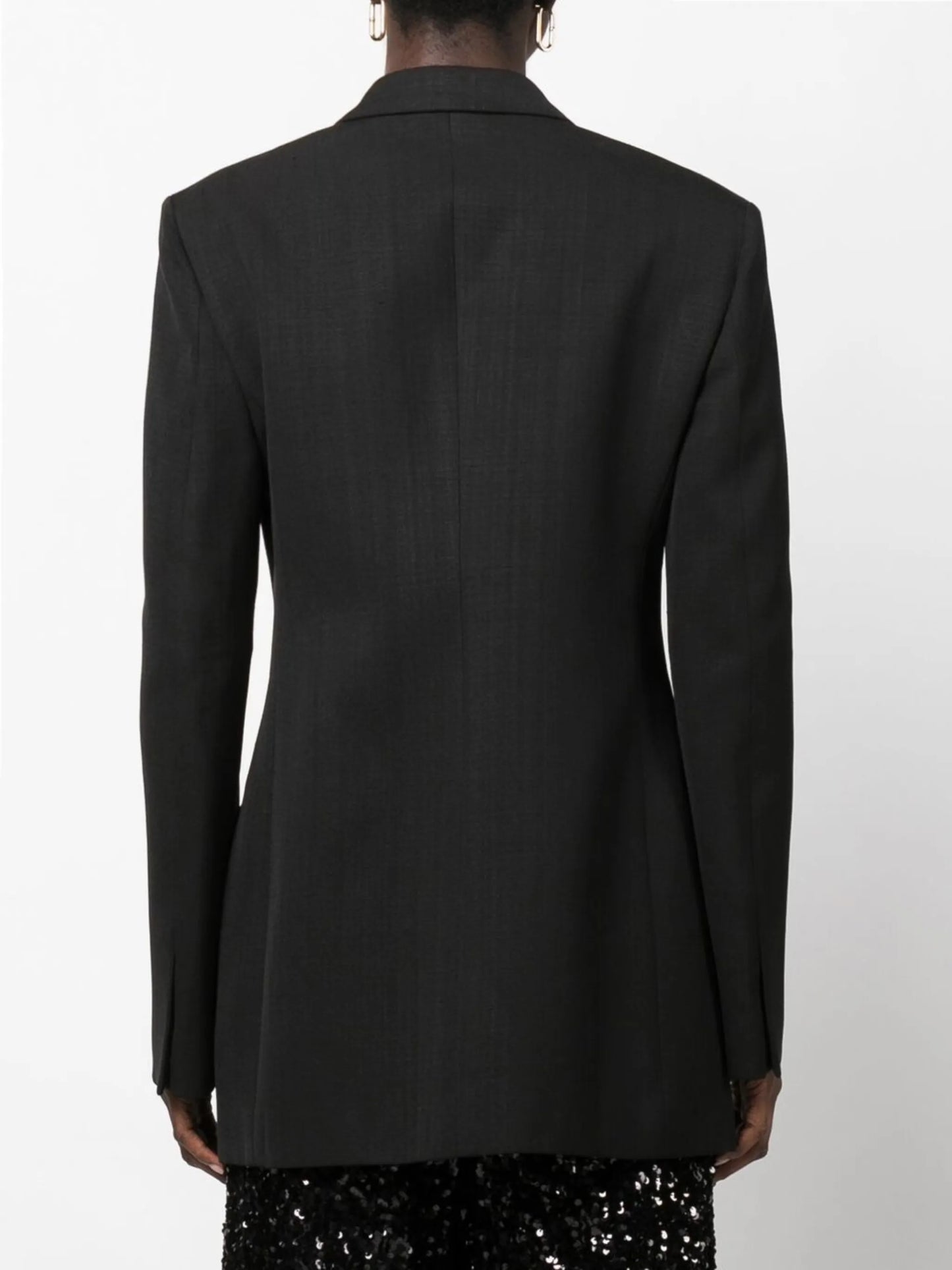double-breasted silk-blend blazer