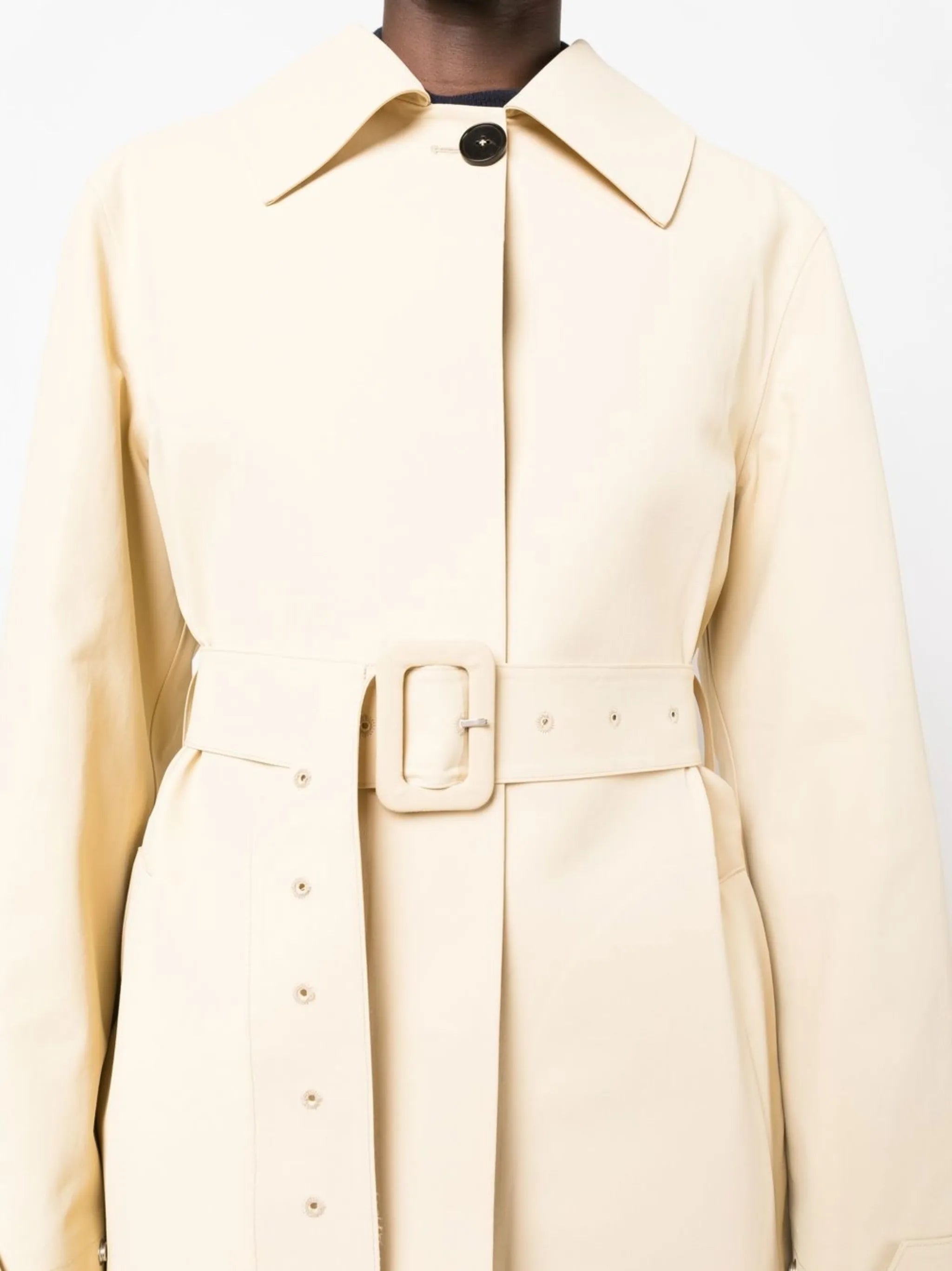 hooded cotton trench coat