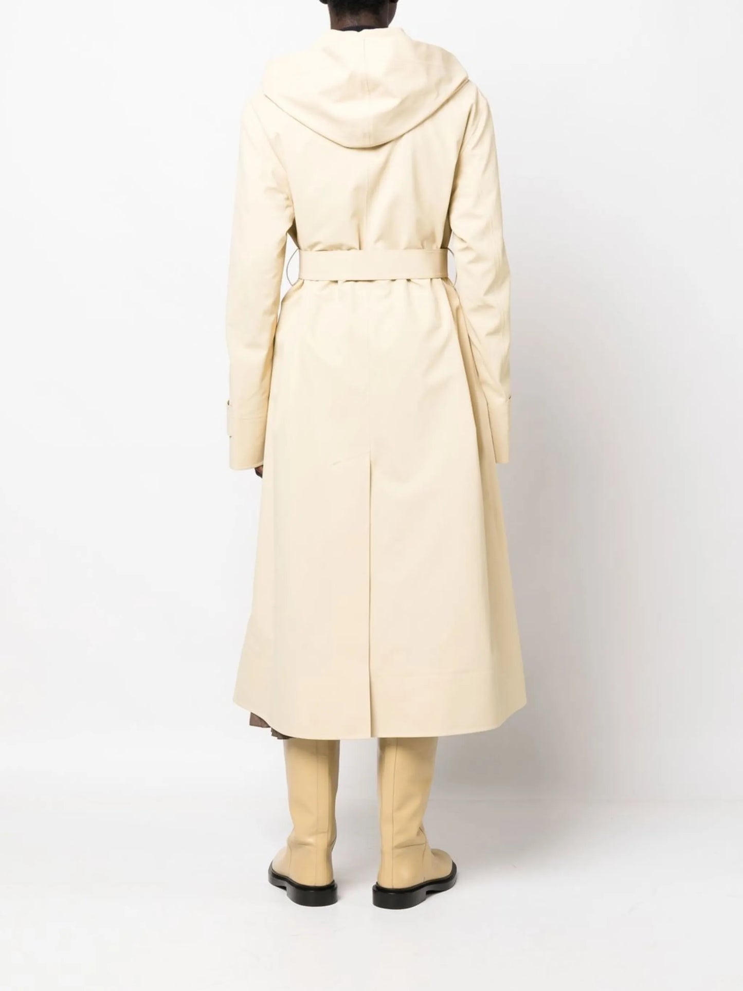 hooded cotton trench coat