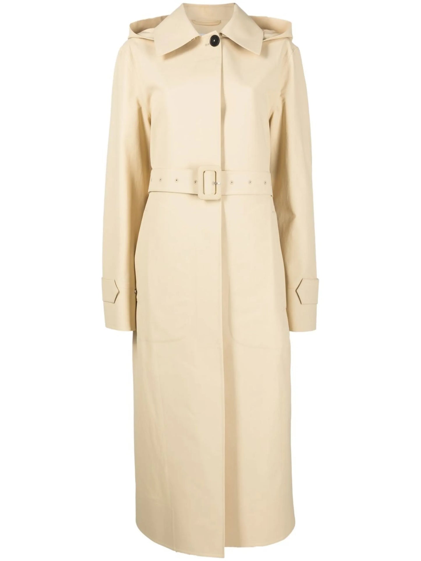 hooded cotton trench coat