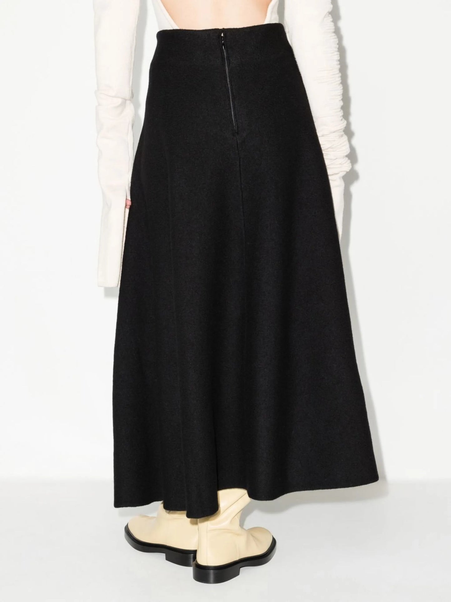 high-waisted A-line skirt