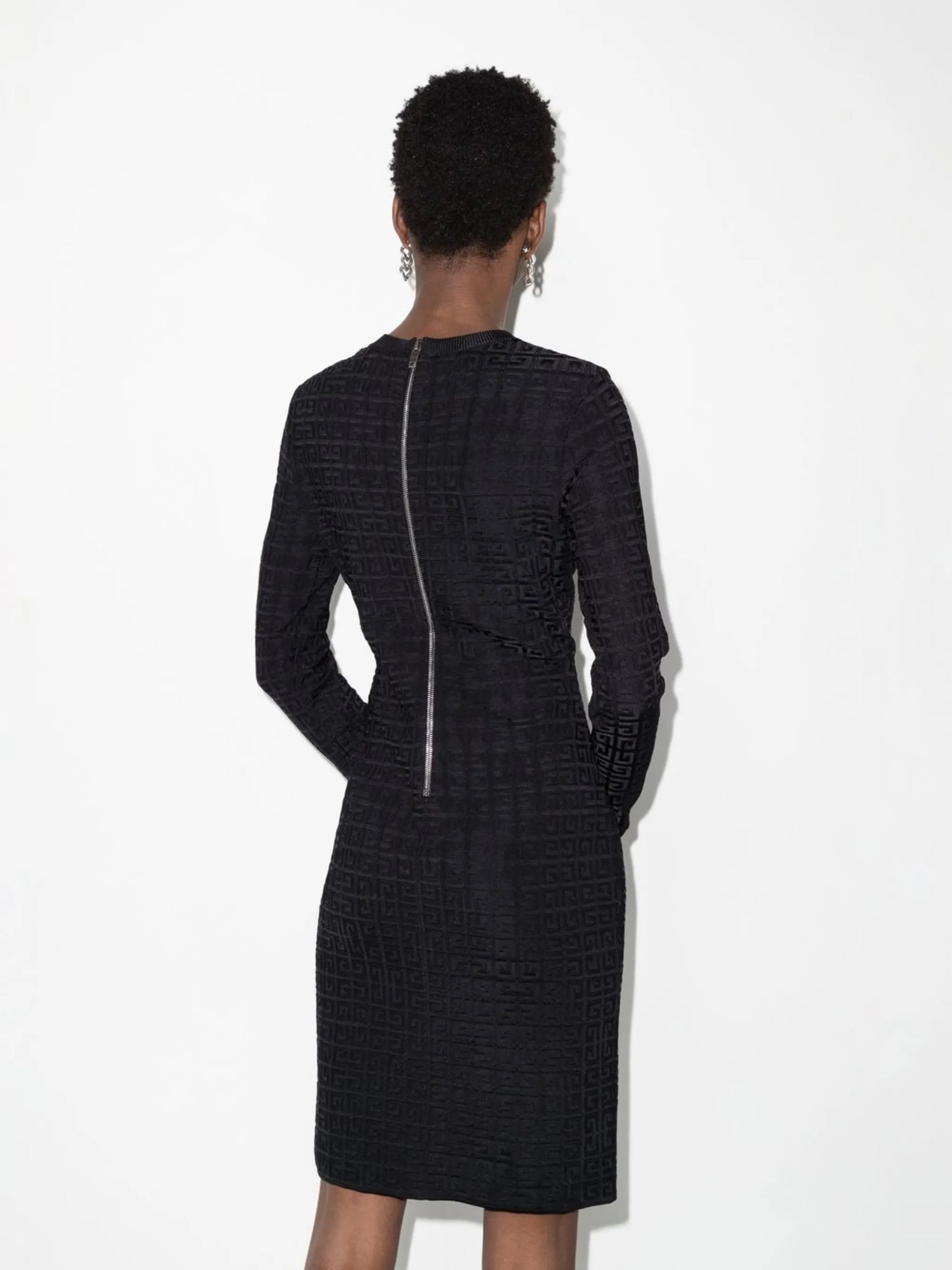 4G jacquard long-sleeved dress