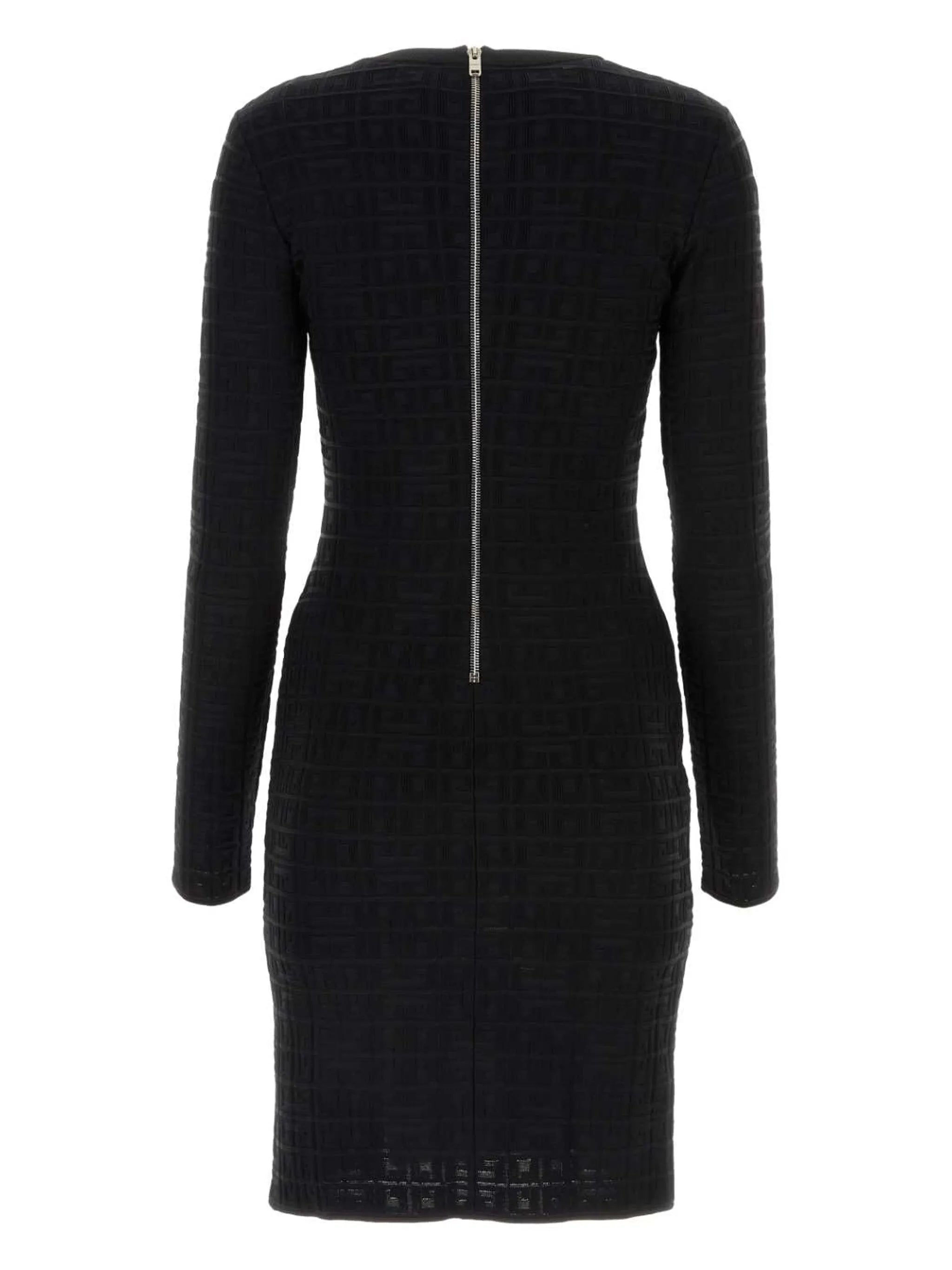 4G jacquard long-sleeved dress