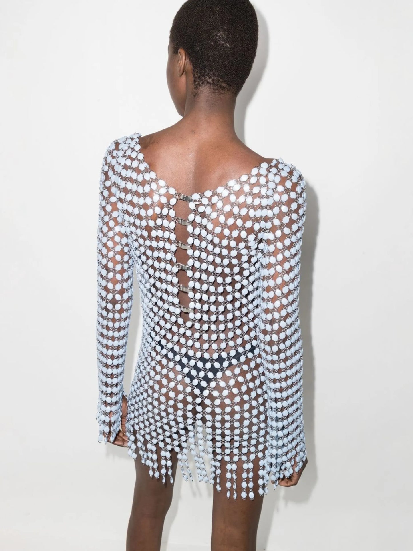 embellished mini dress
