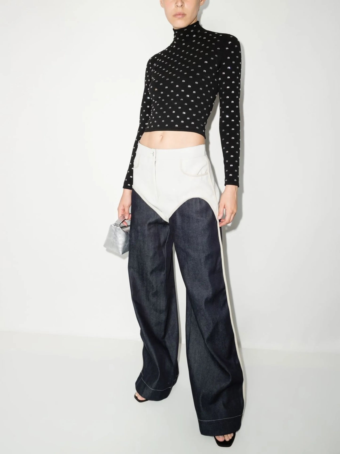 crystal logo crop top
