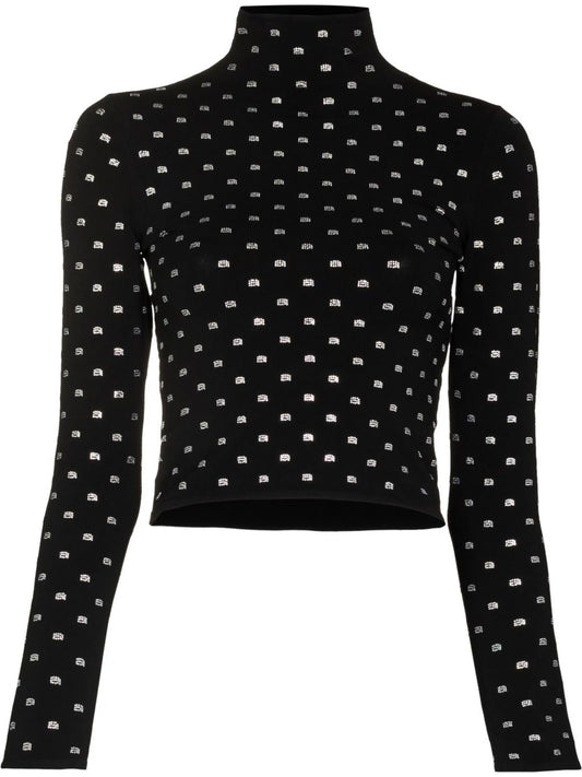 crystal logo crop top