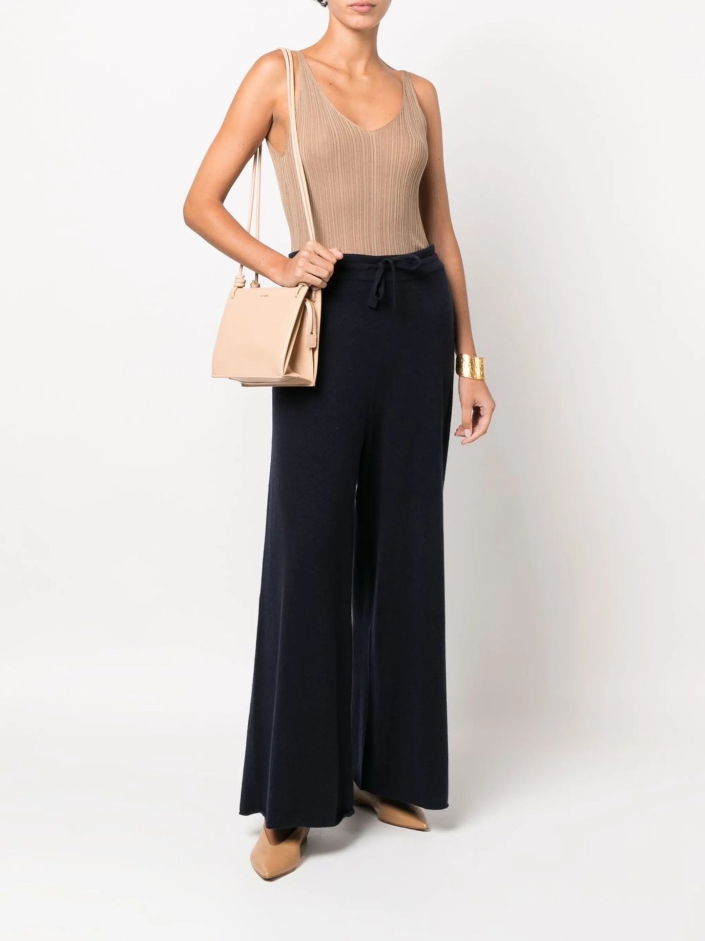 drawstring-waist cashmere trousers