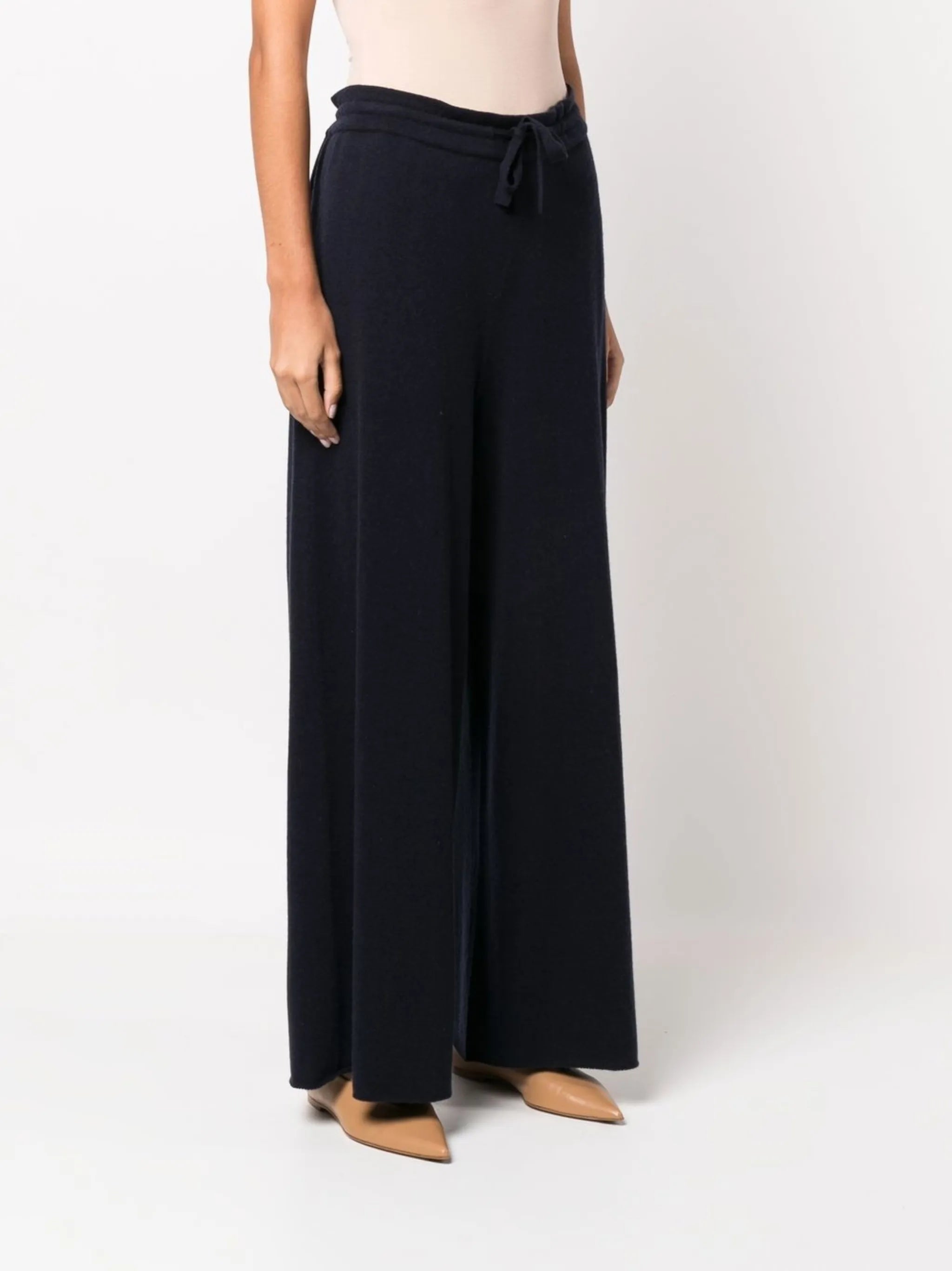 drawstring-waist cashmere trousers