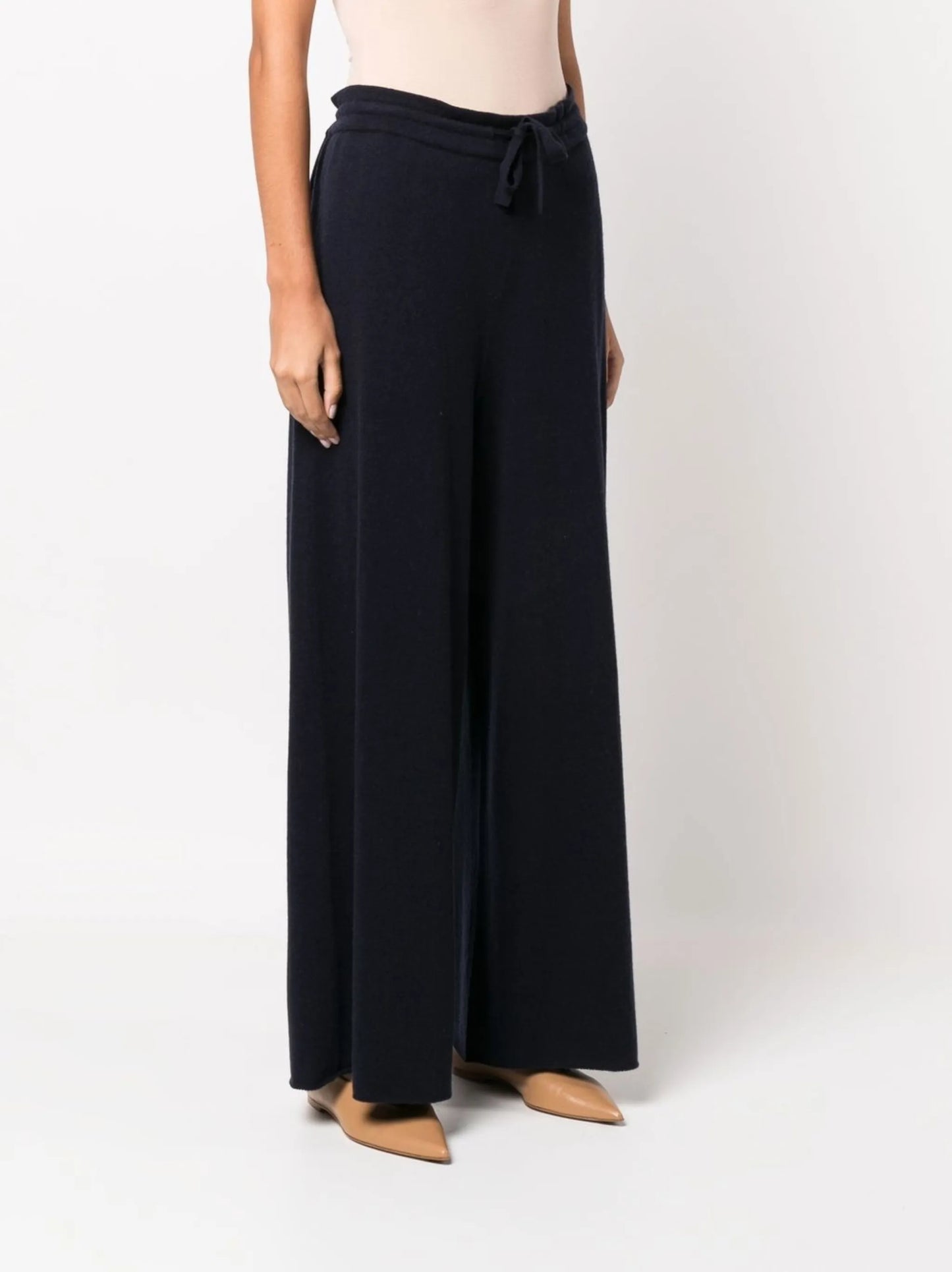 drawstring-waist cashmere trousers