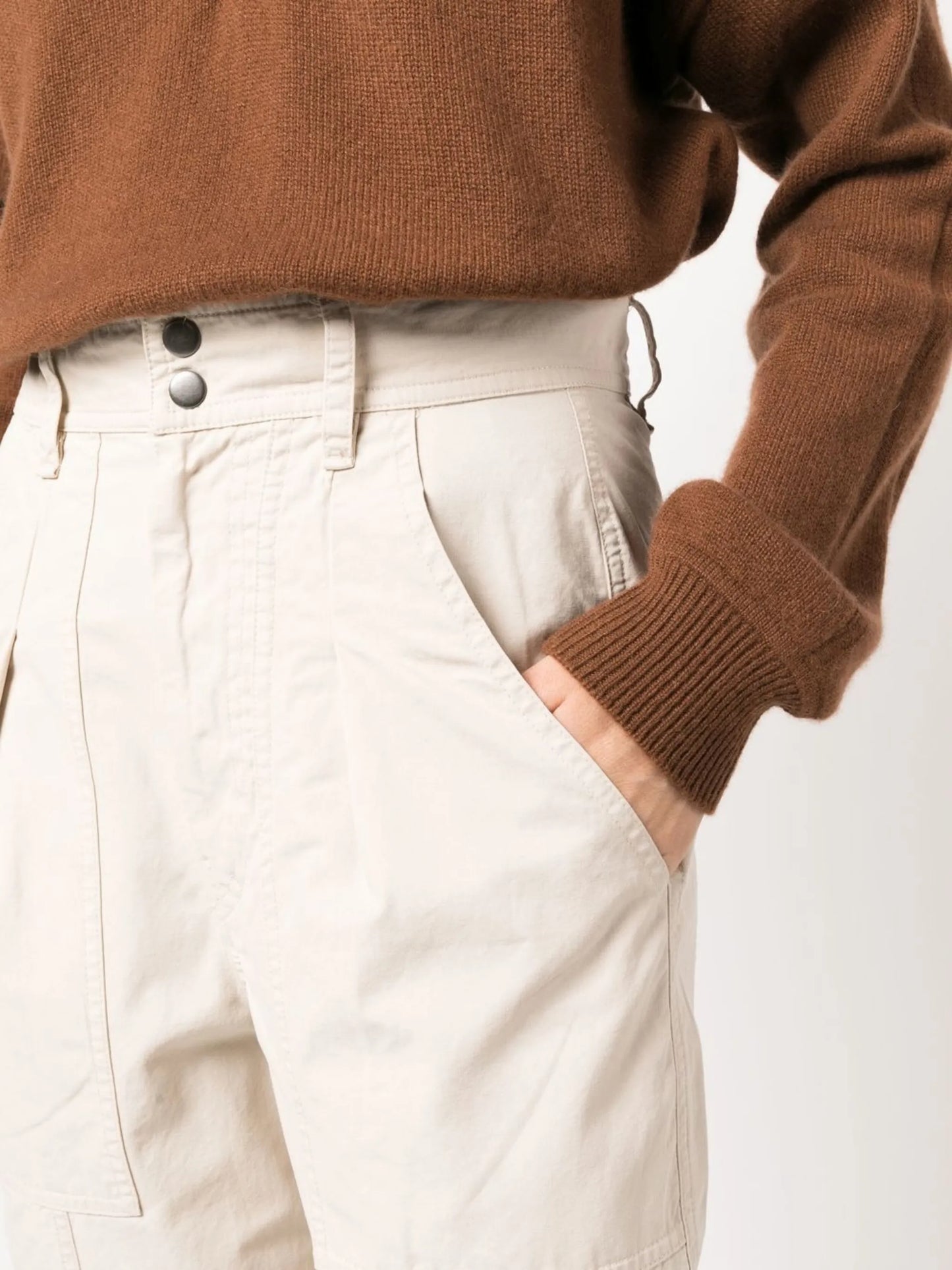 high-waisted tailored trousers