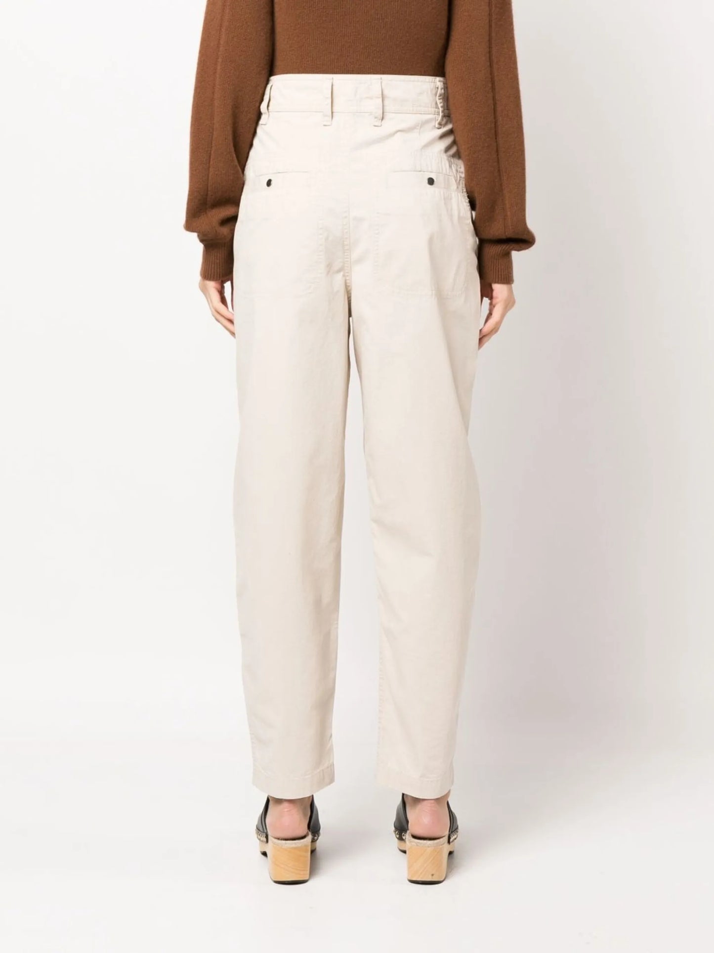 high-waisted tailored trousers