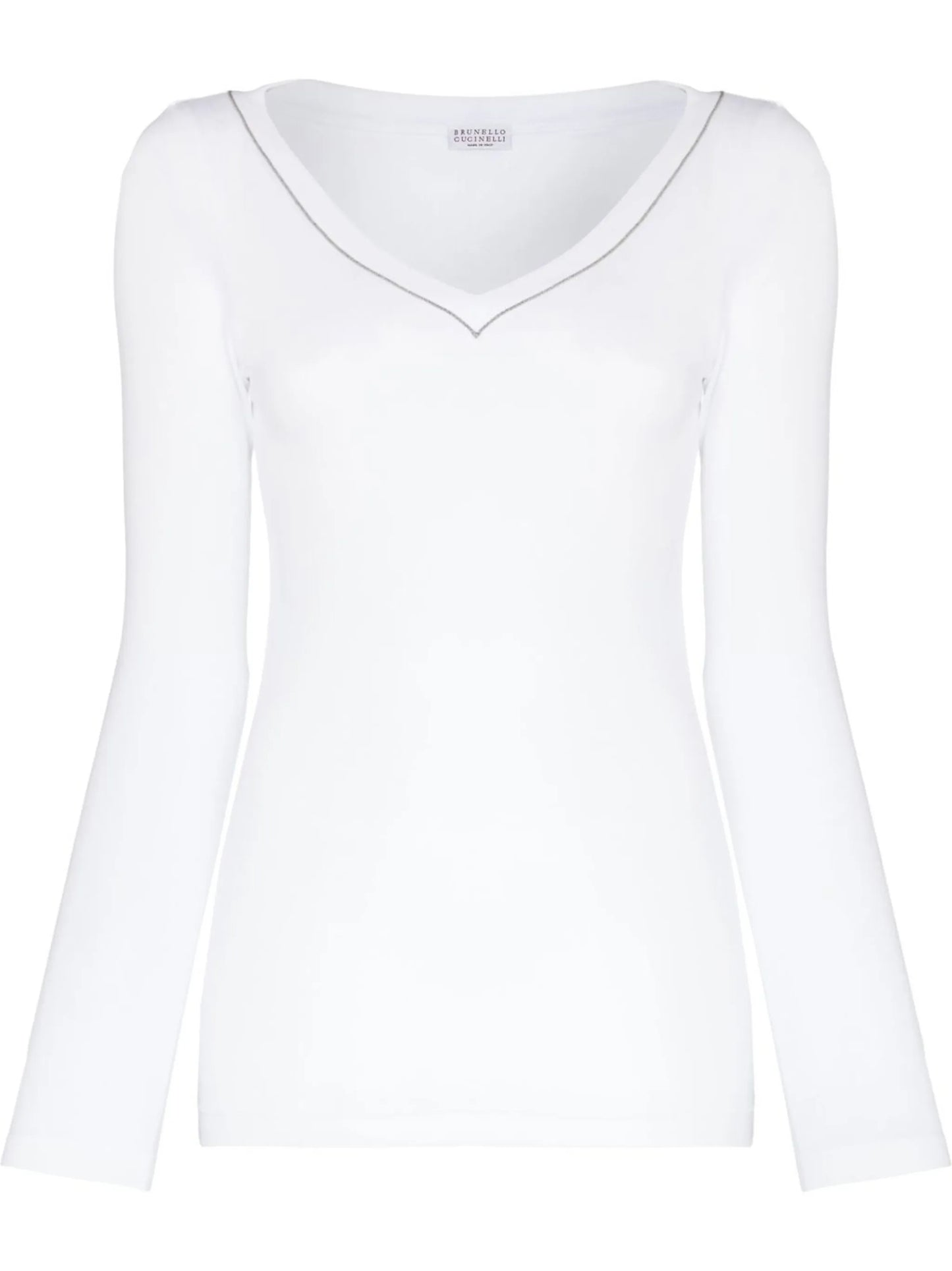 embellished V-neck jersey