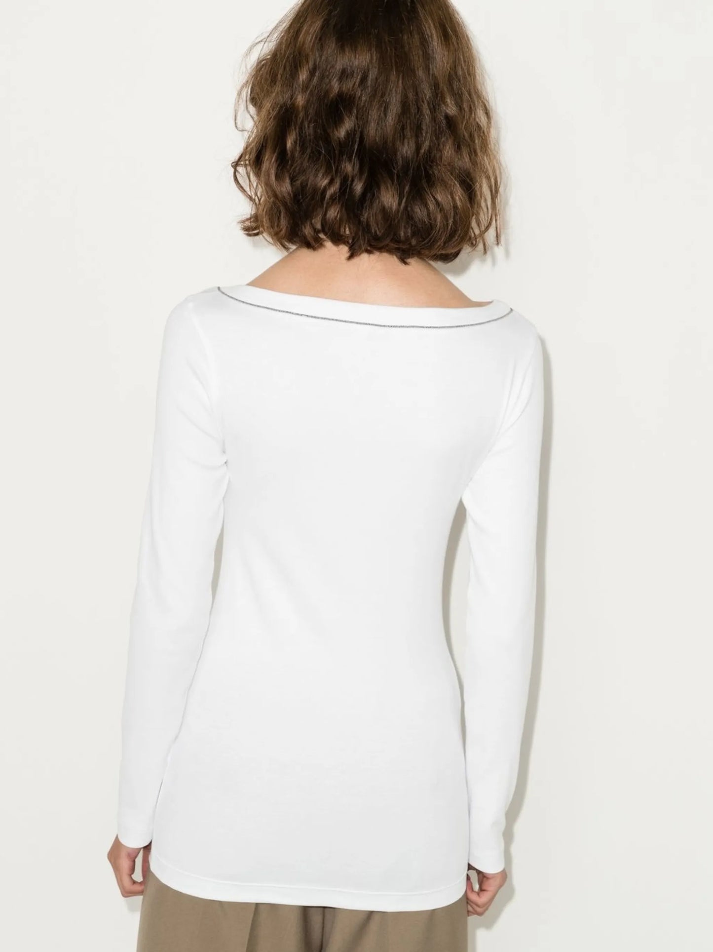 embellished V-neck jersey