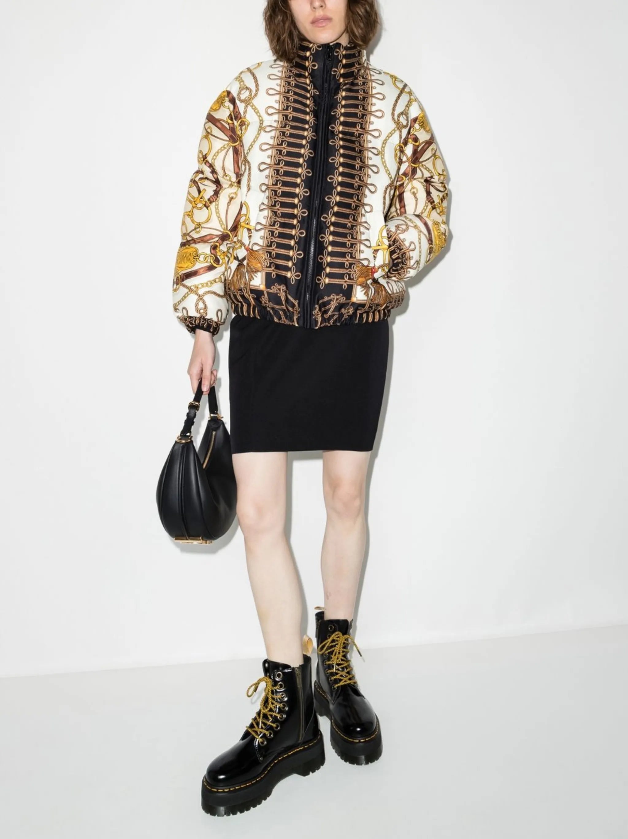 graphic-print puffer jacket