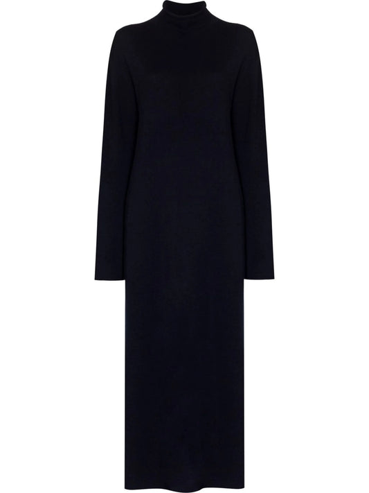+ maxi high-neck knitted dress