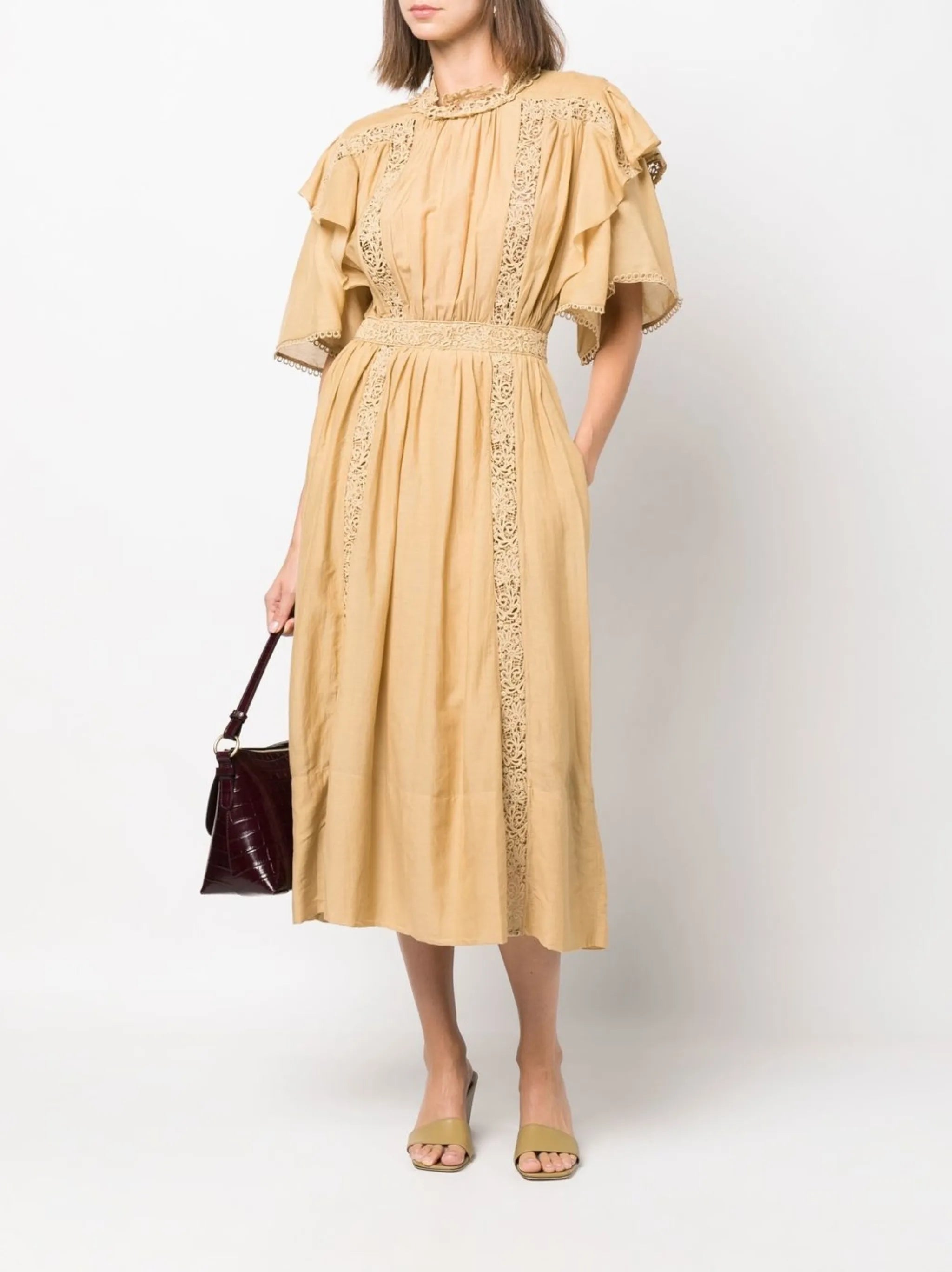 Galina guipure lace-trim dress