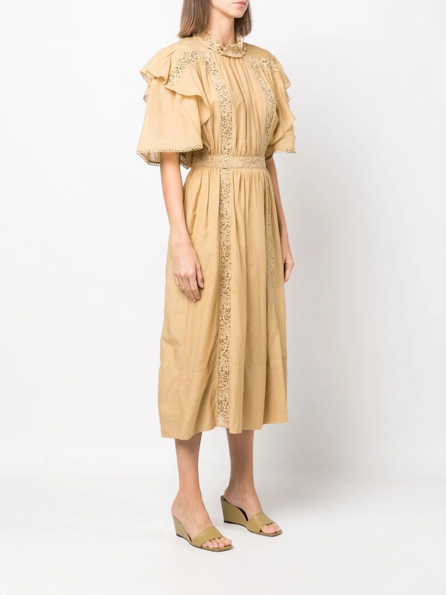 Galina guipure lace-trim dress