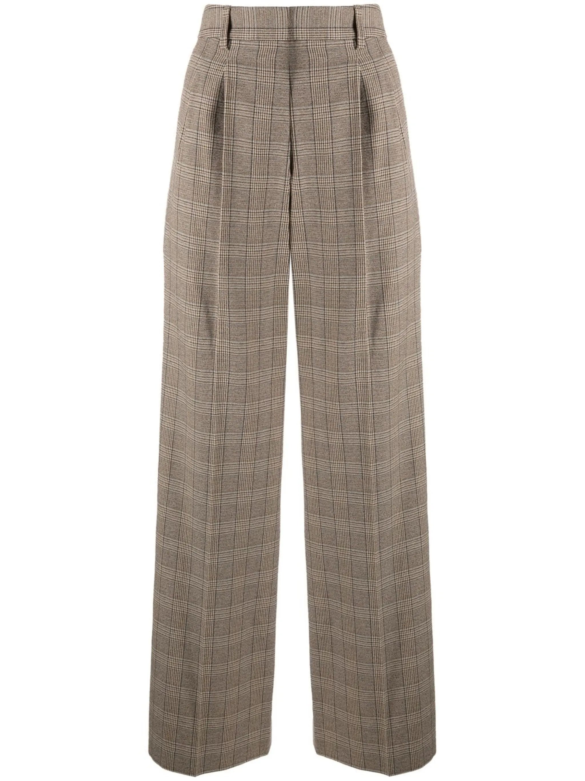 Jessini check-patterned wide leg trousers