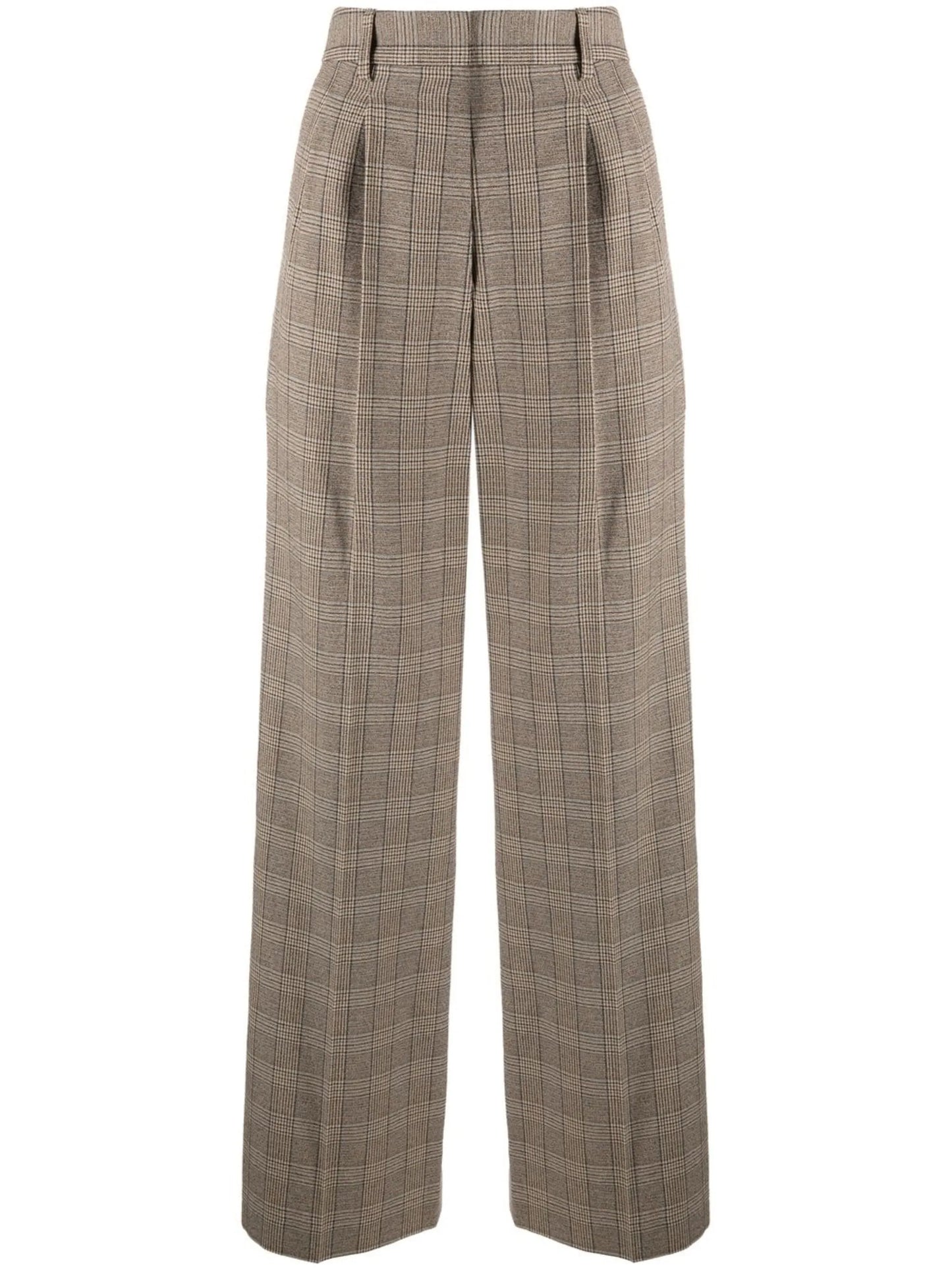 Jessini check-patterned wide leg trousers