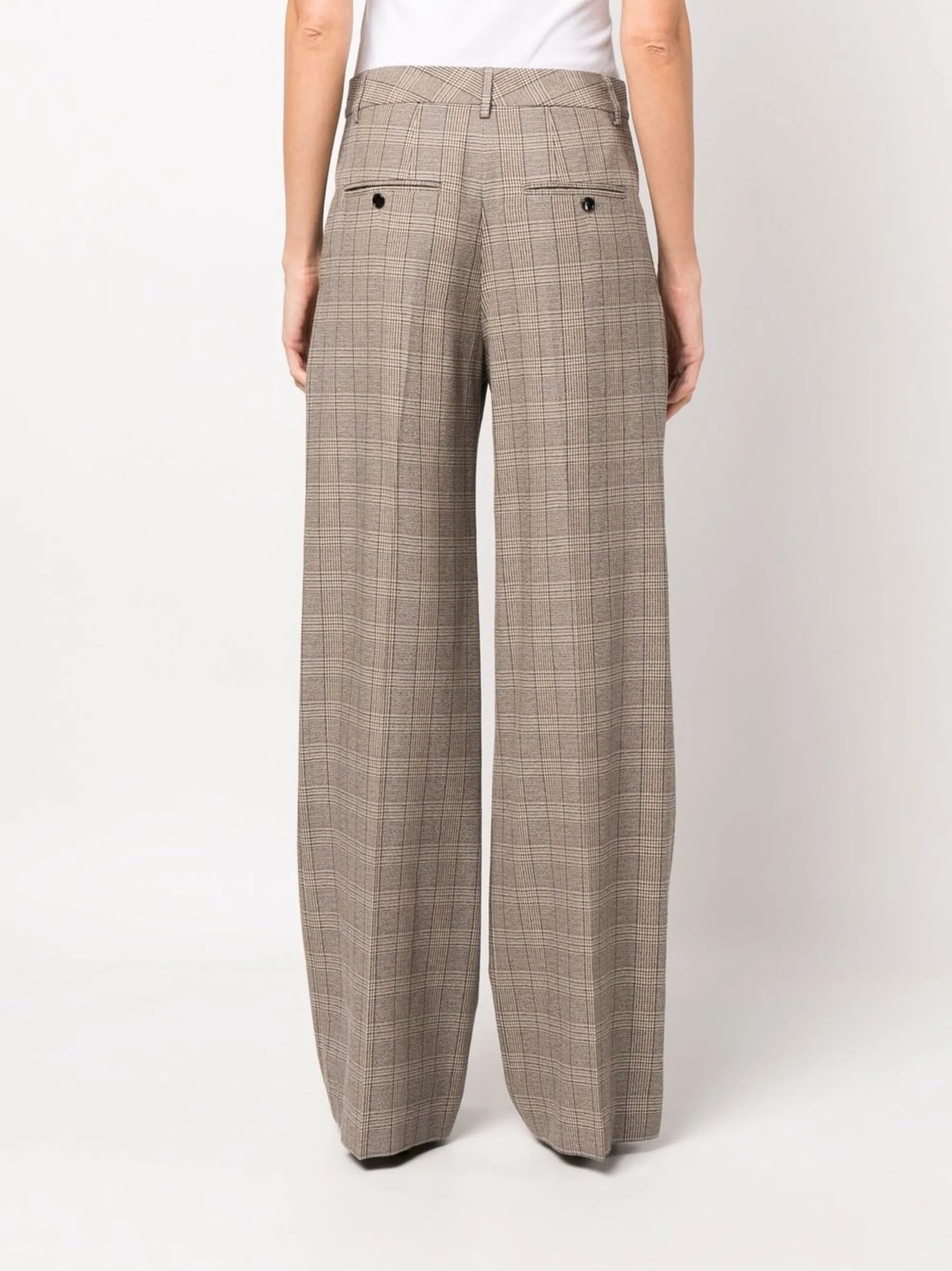 Jessini check-patterned wide leg trousers