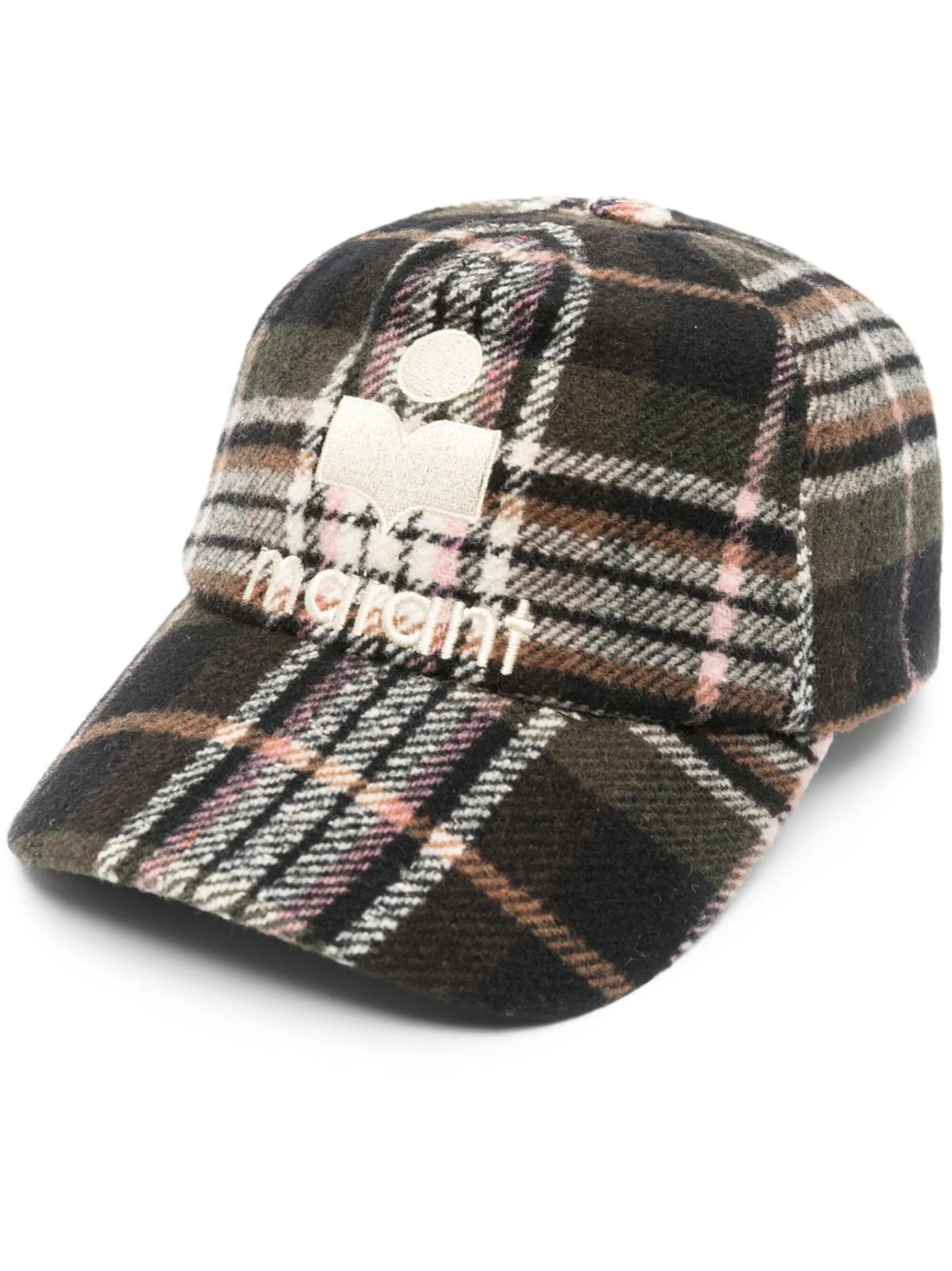 Tyron embroidered-logo checked cap