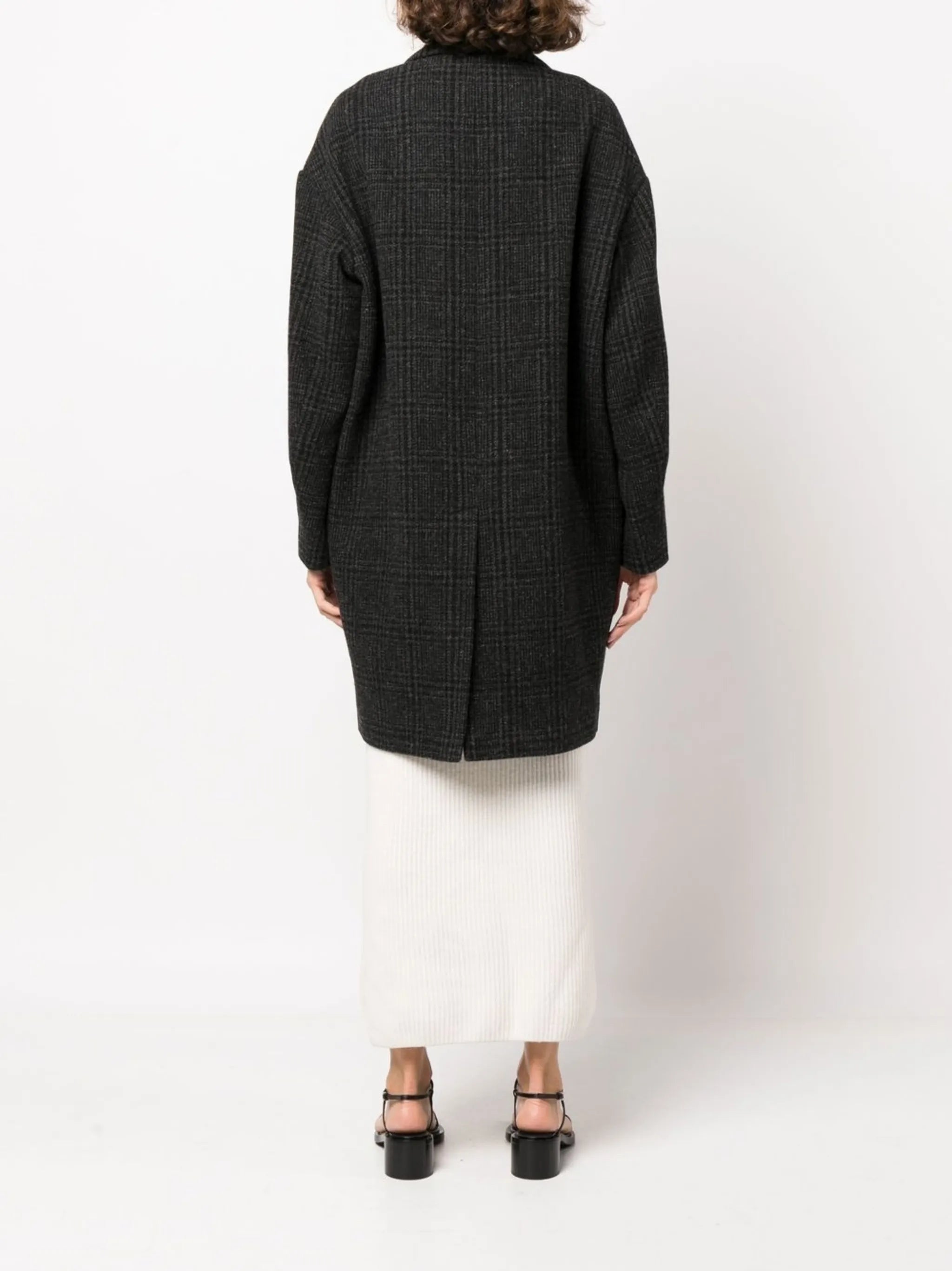 single-breasted herringbone coat