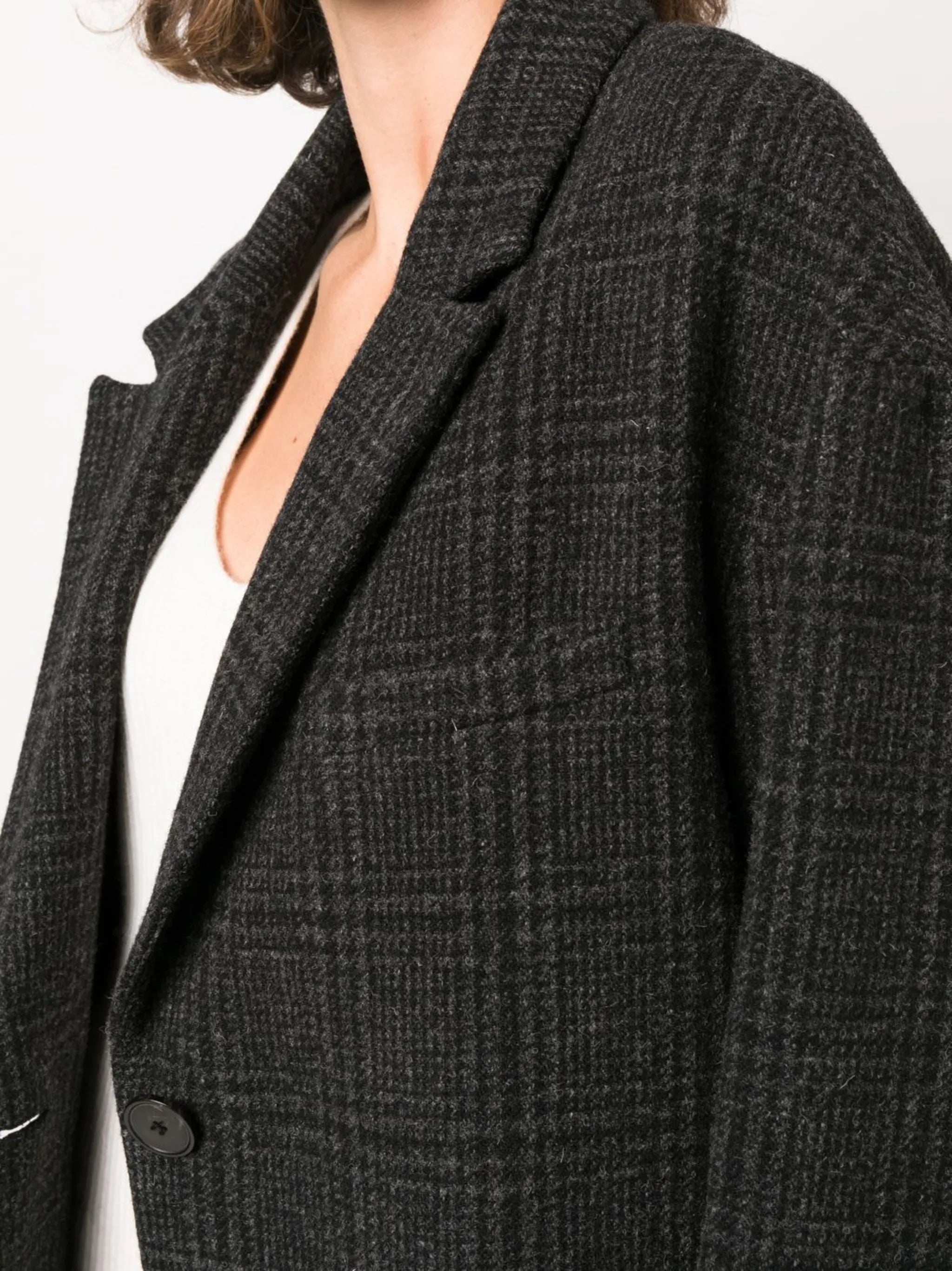 single-breasted herringbone coat
