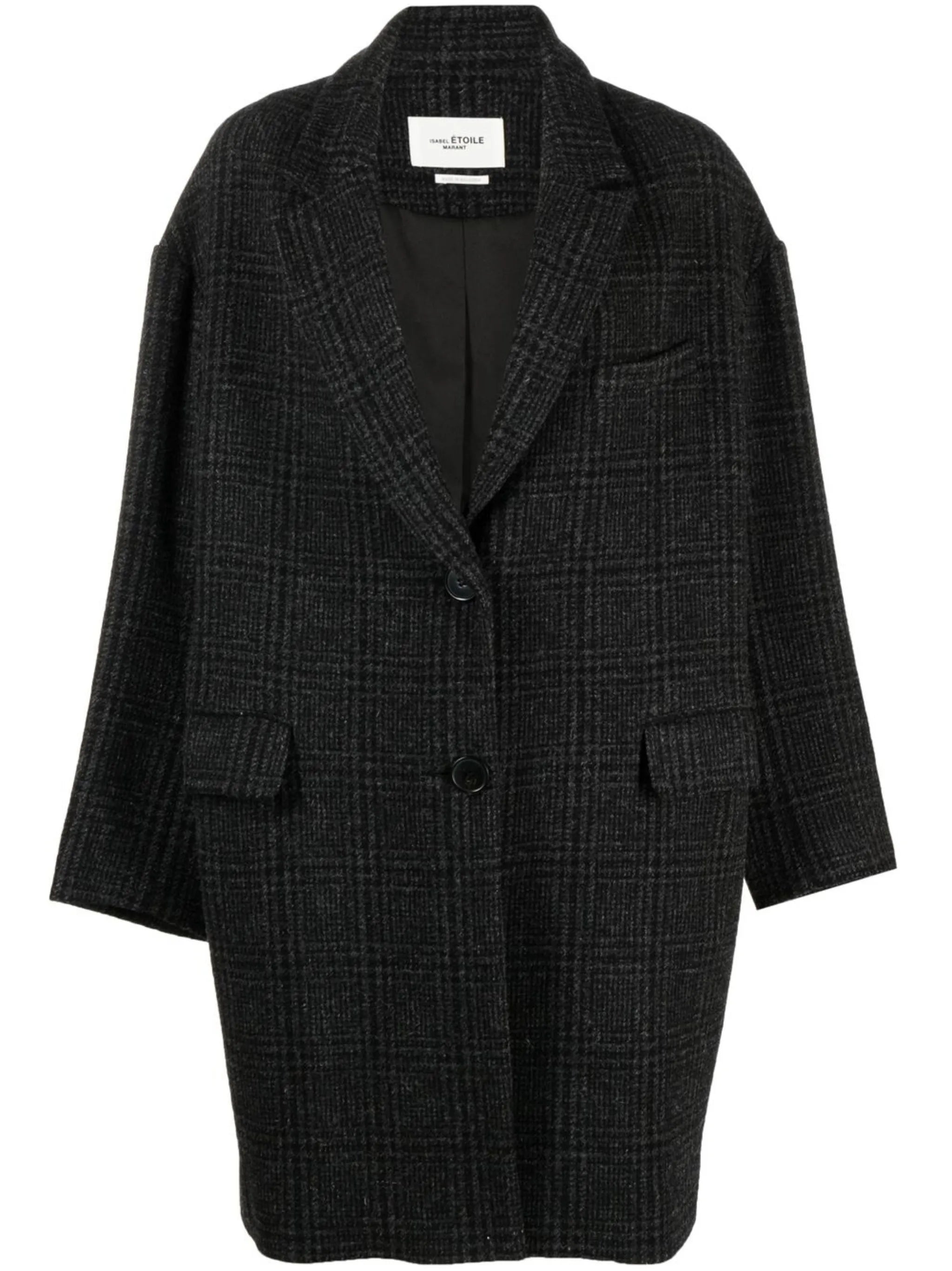 single-breasted herringbone coat