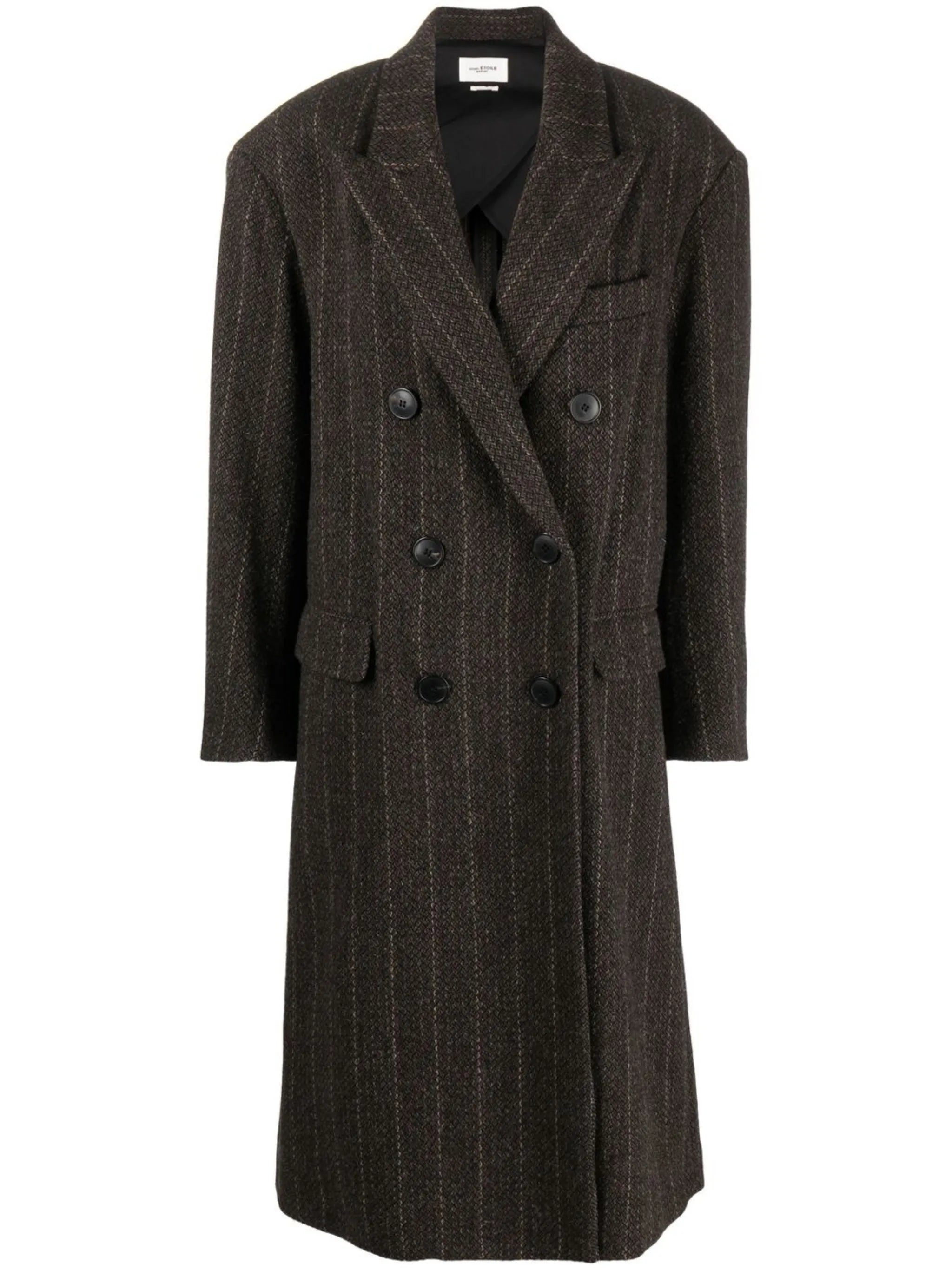mid-length pinstripe coat