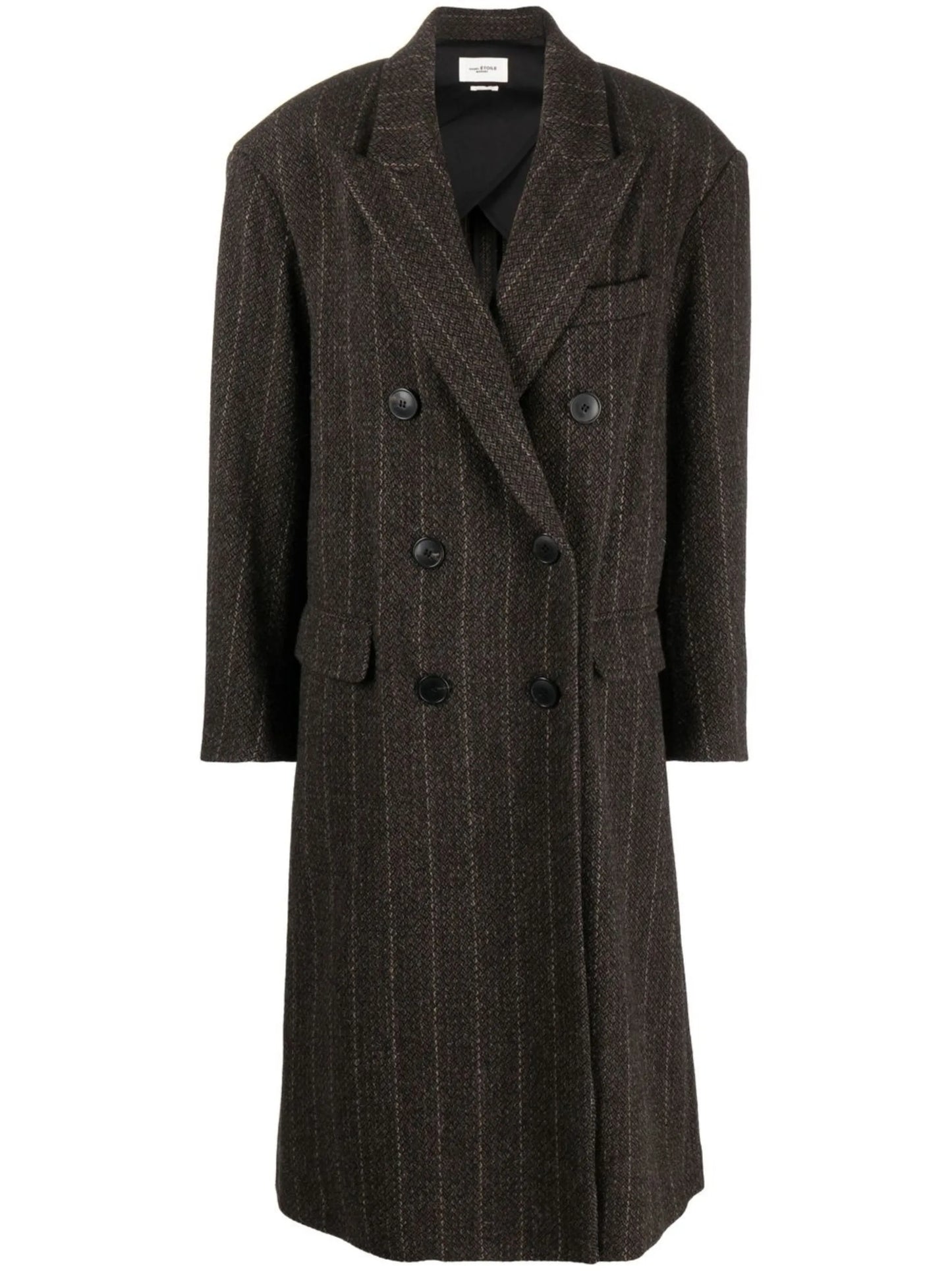 mid-length pinstripe coat