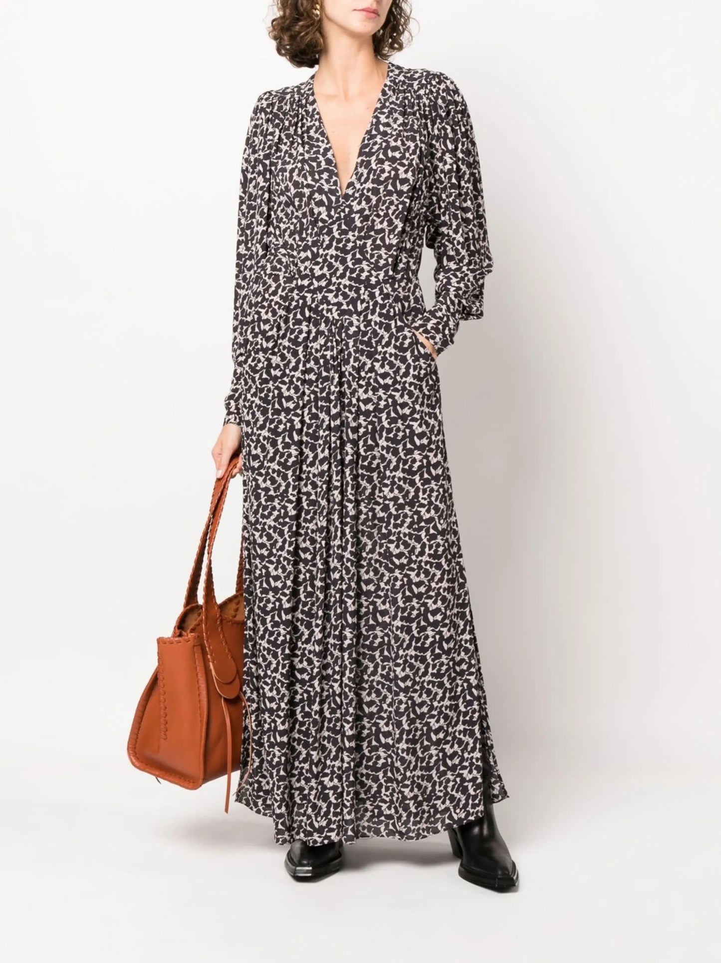 Aissa abstract-printed dress