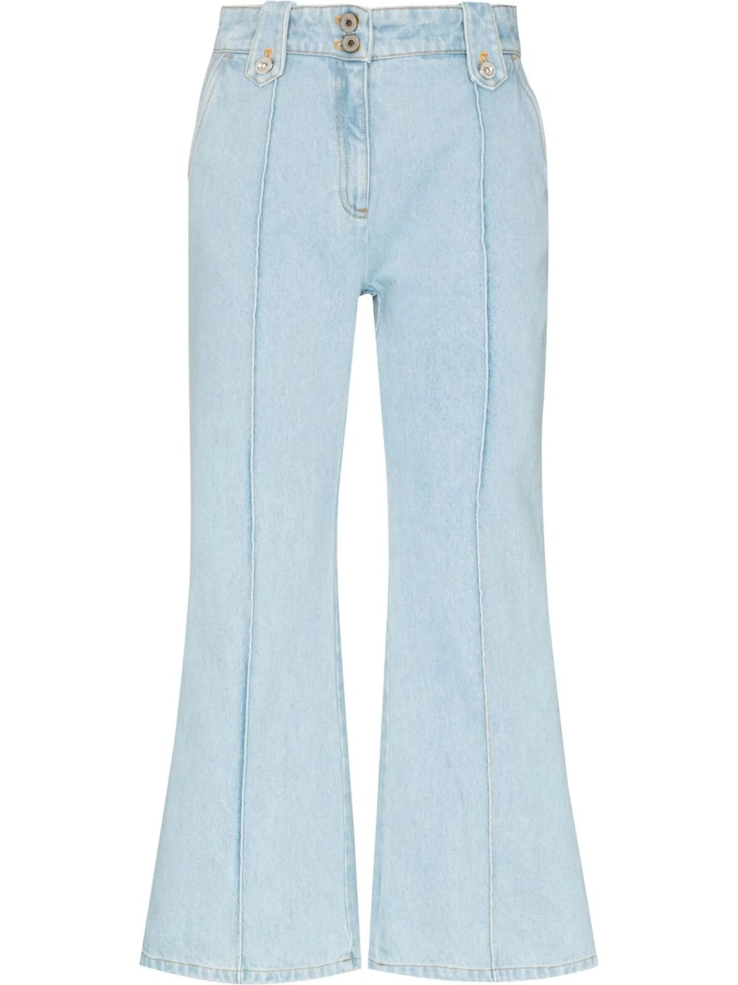 flared cropped denim jeans