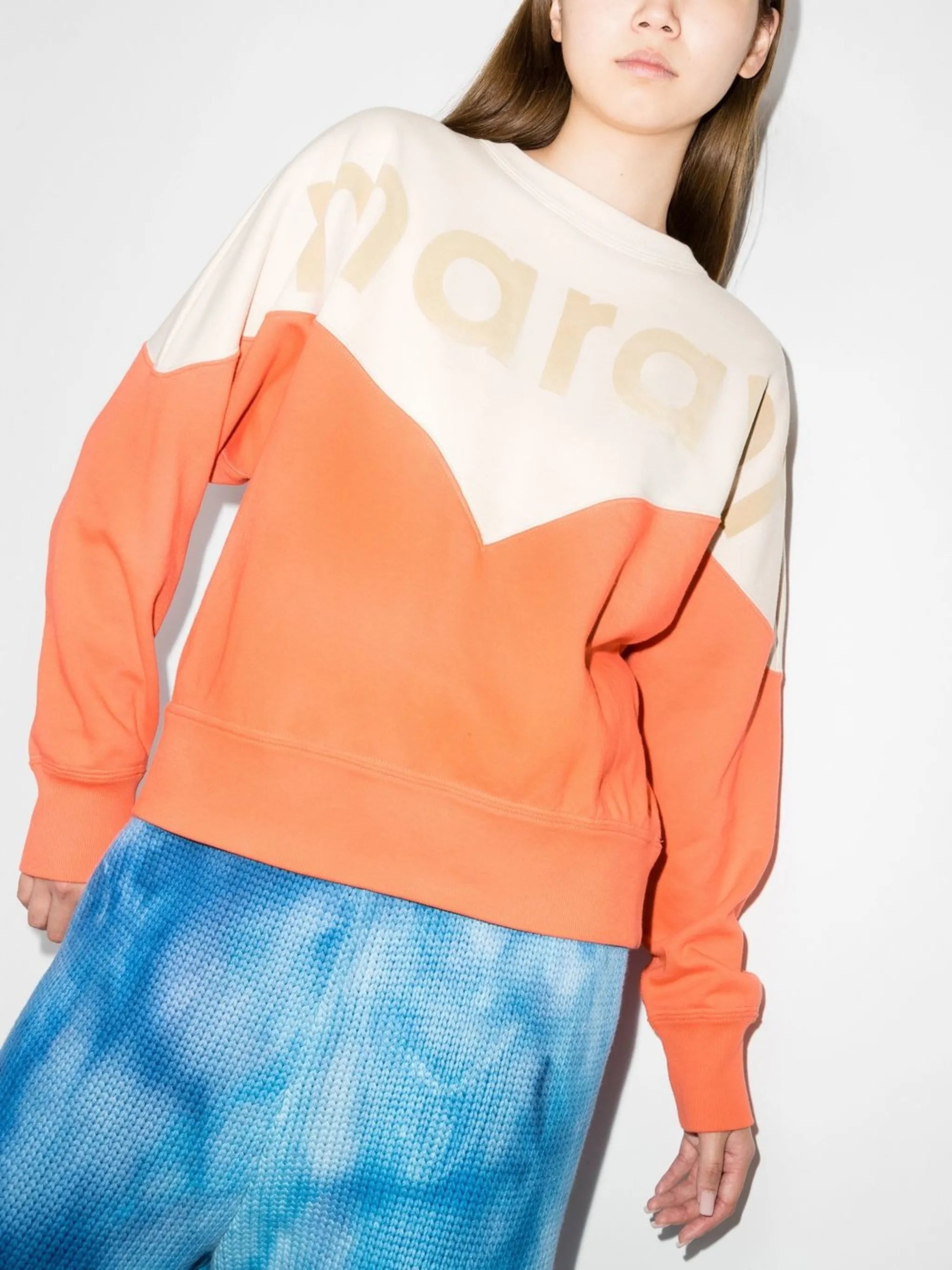 logo-print colour-block sweatshirt