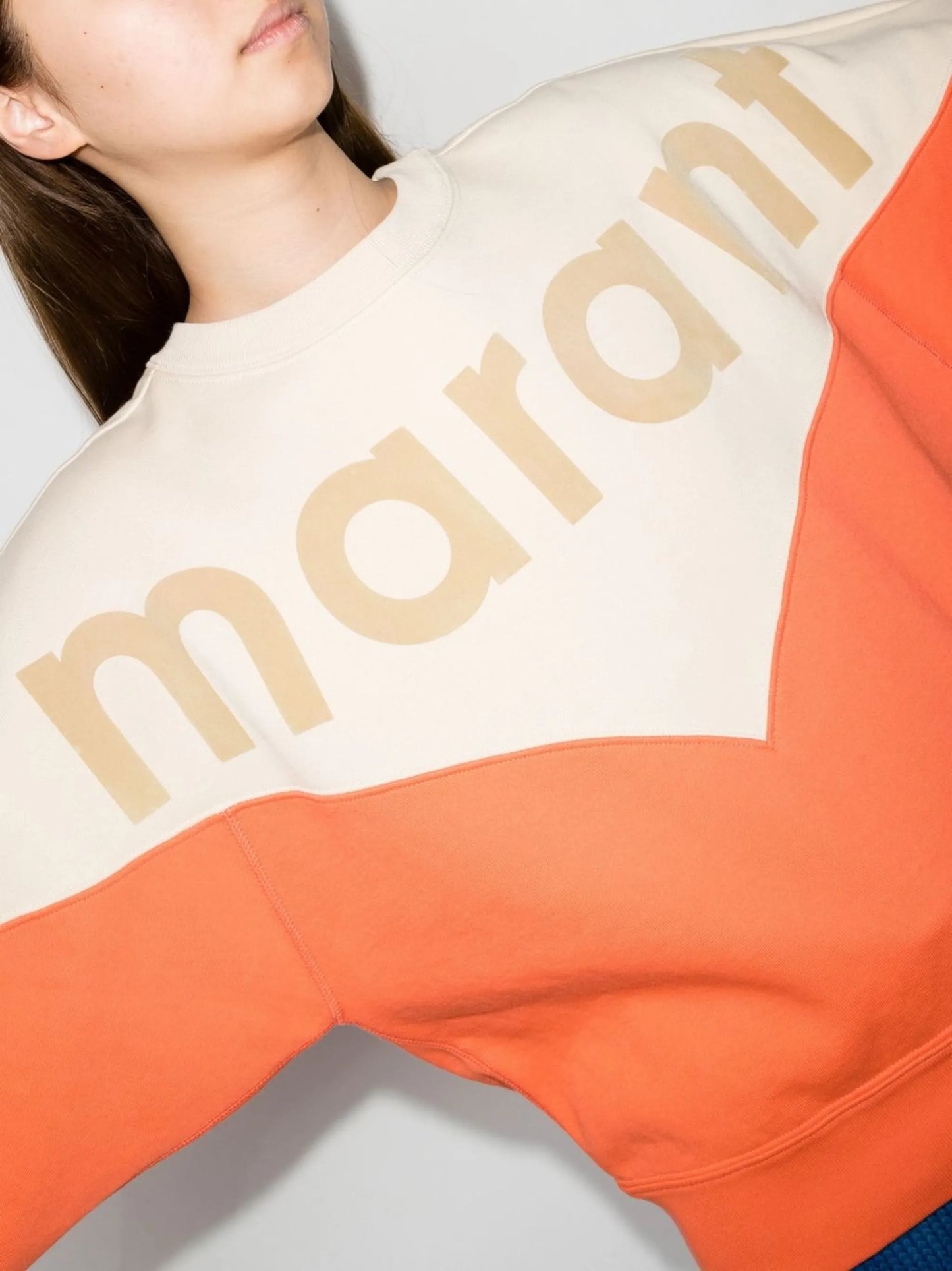 logo-print colour-block sweatshirt