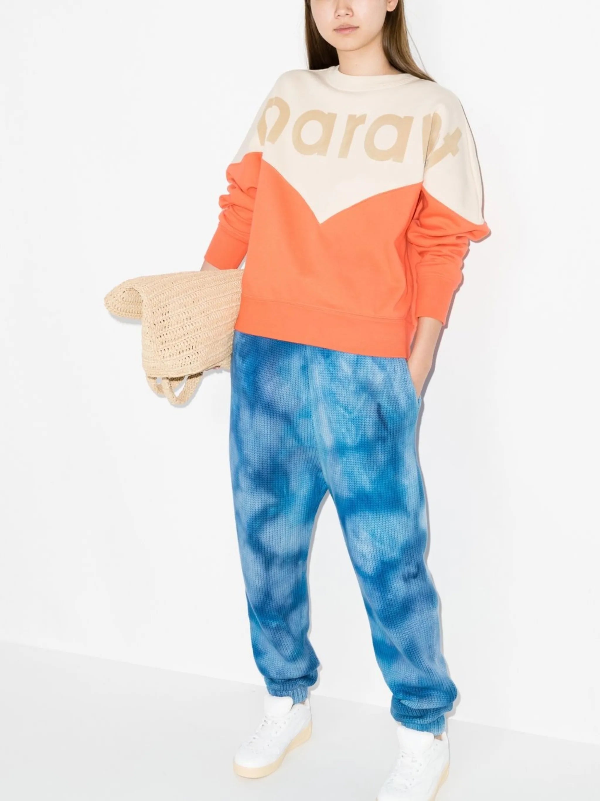 logo-print colour-block sweatshirt