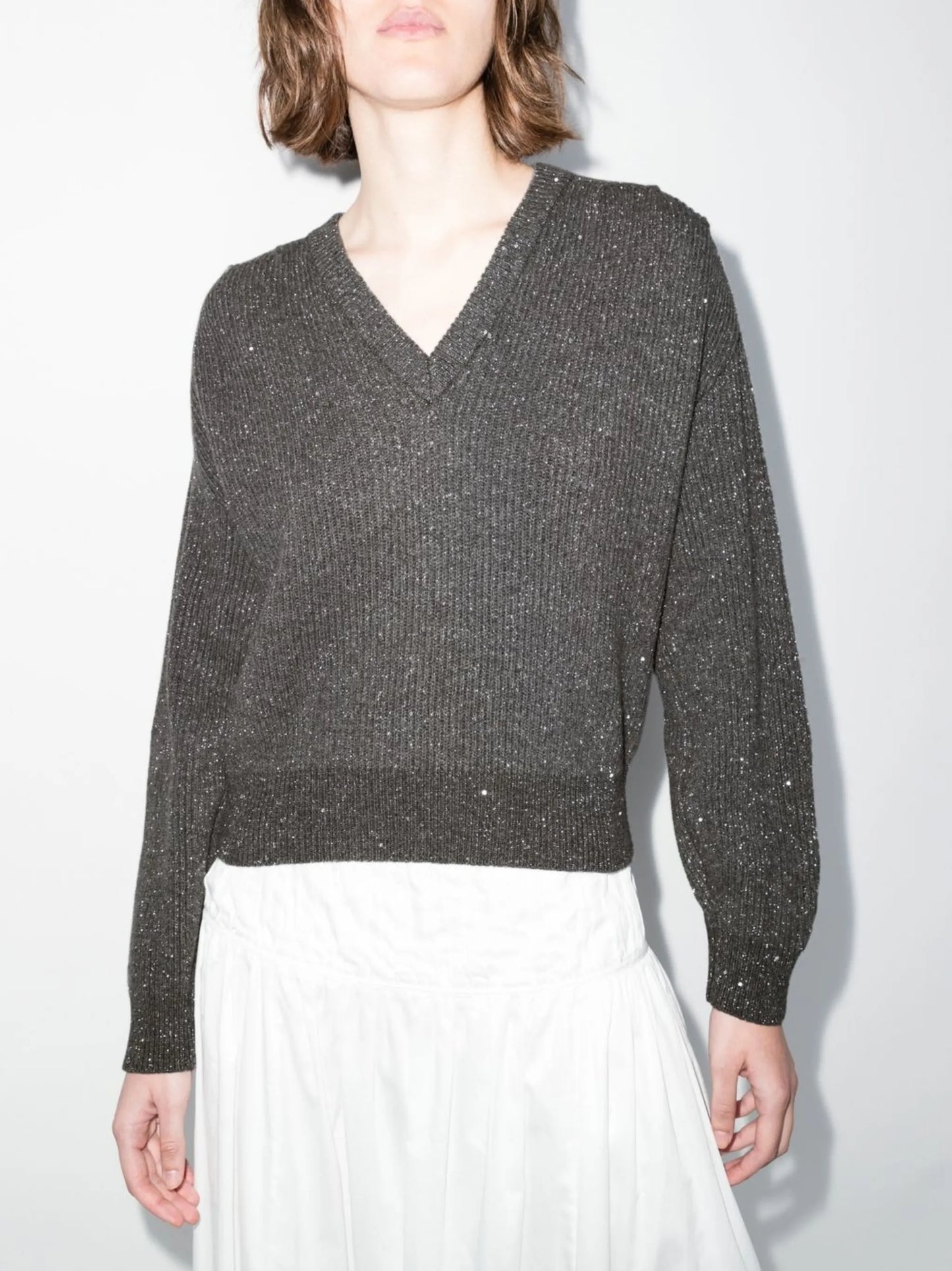 sequin-embellished knit jumper