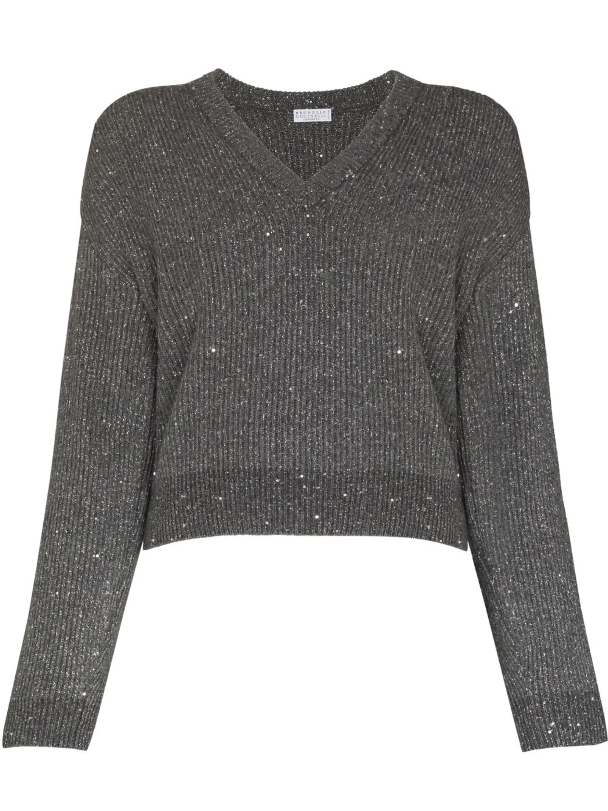 sequin-embellished knit jumper