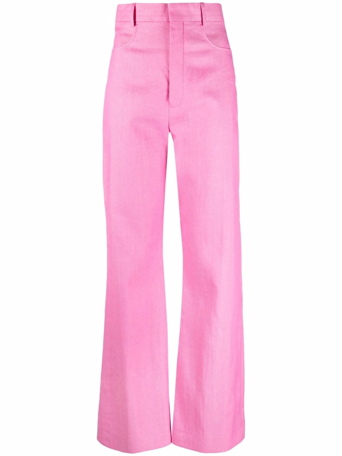 high-waisted straight-leg trousers