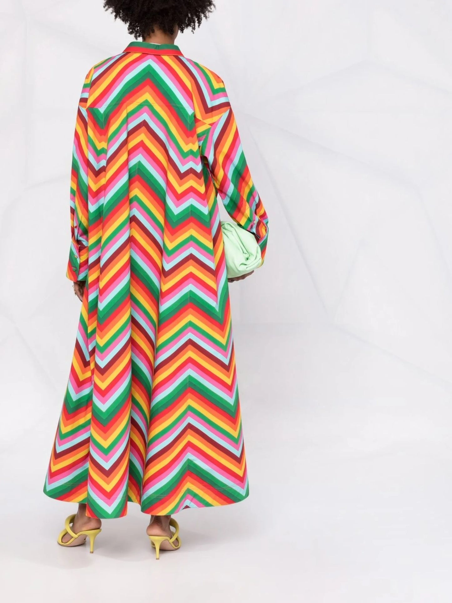 chevron print shirt maxi dress