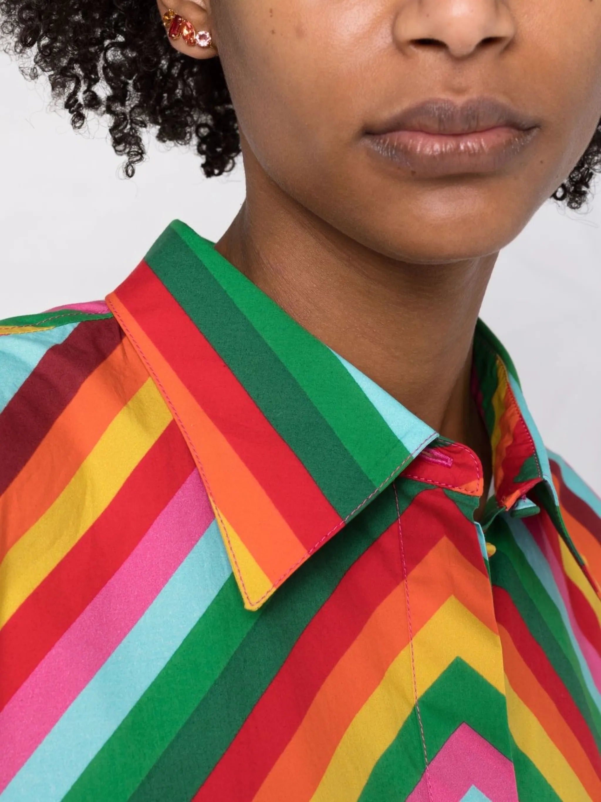 chevron print shirt maxi dress