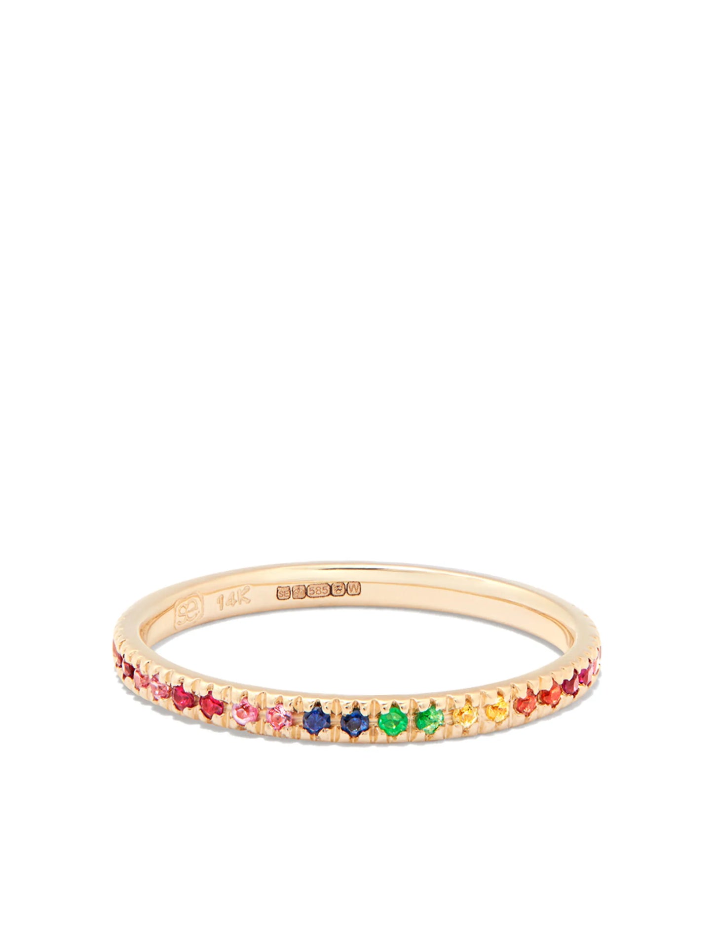 14kt yellow gold Rainbow multi-stone ring