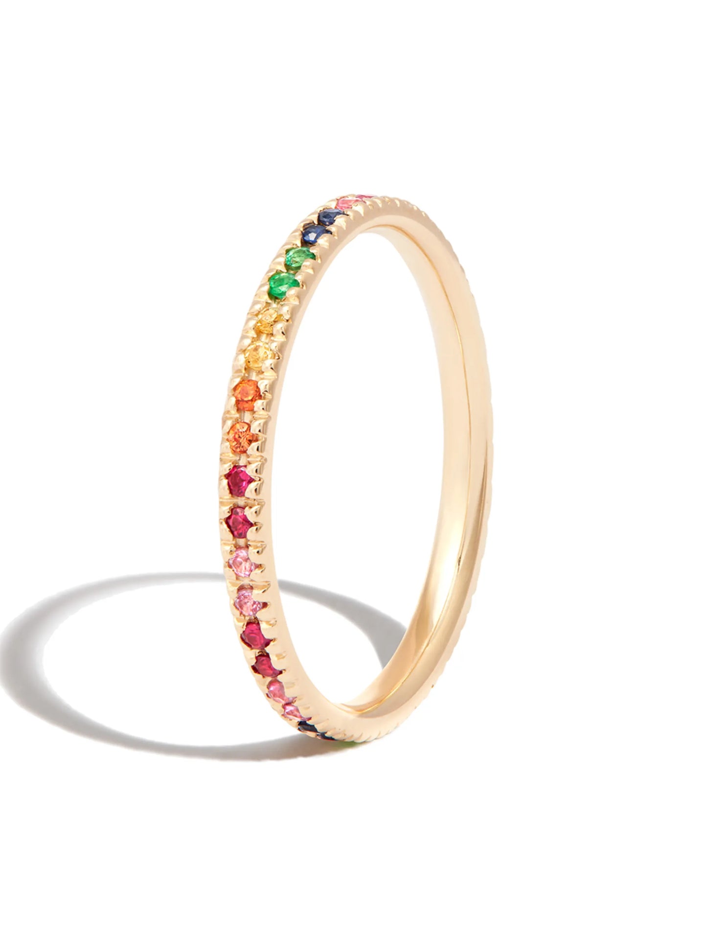 14kt yellow gold Rainbow multi-stone ring