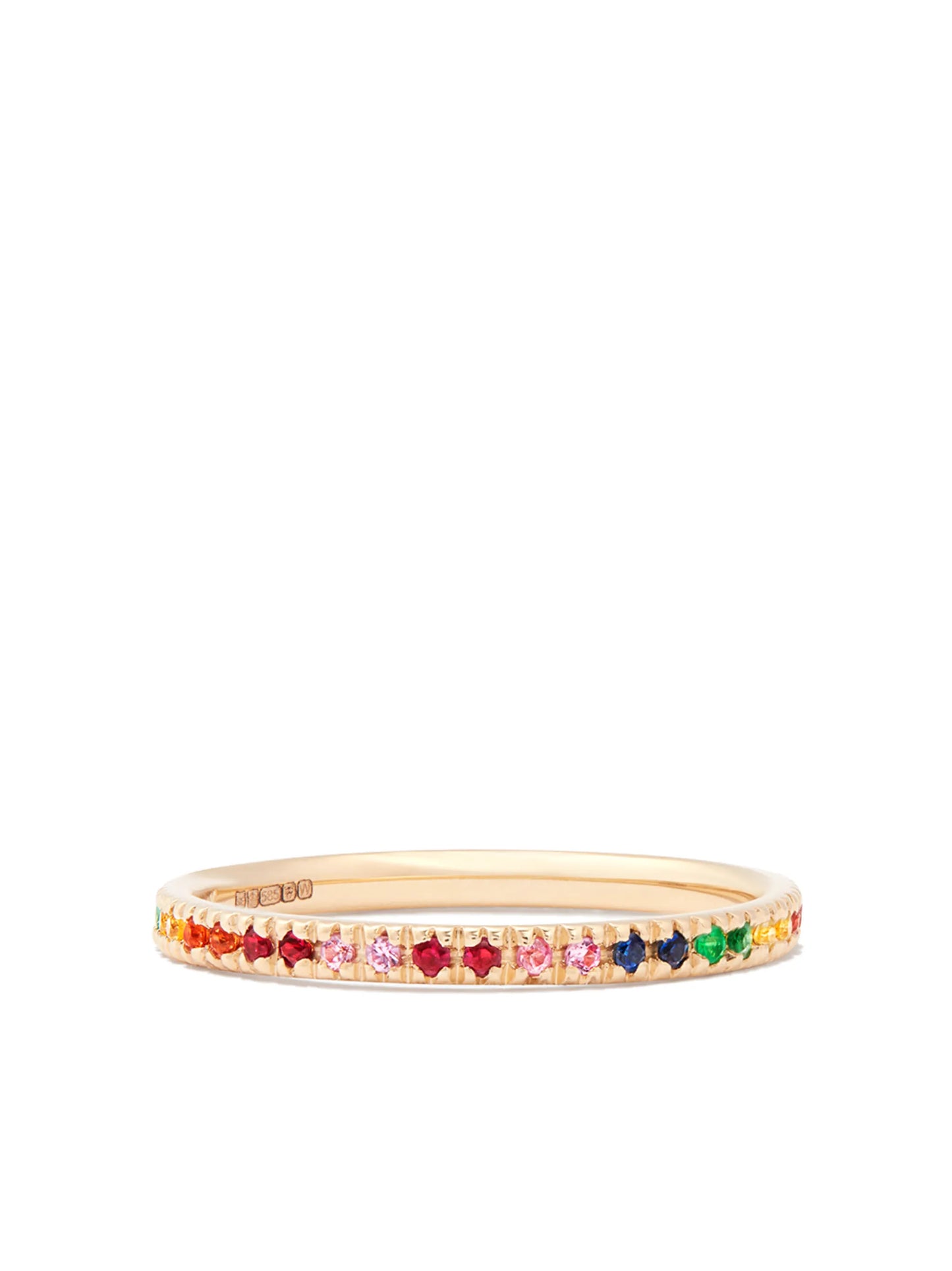 14kt yellow gold Rainbow multi-stone ring